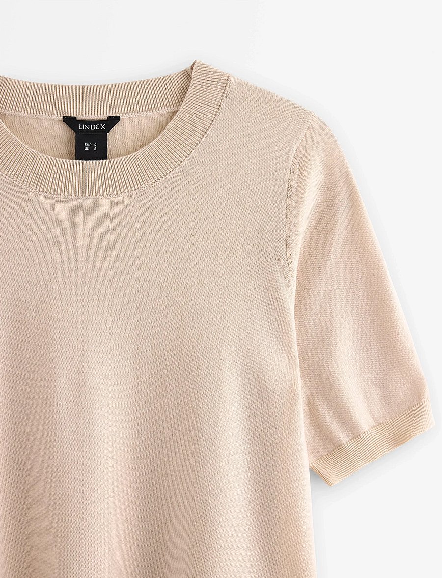 Lindex - Fine-knit top - t-särgid - light beige - 5