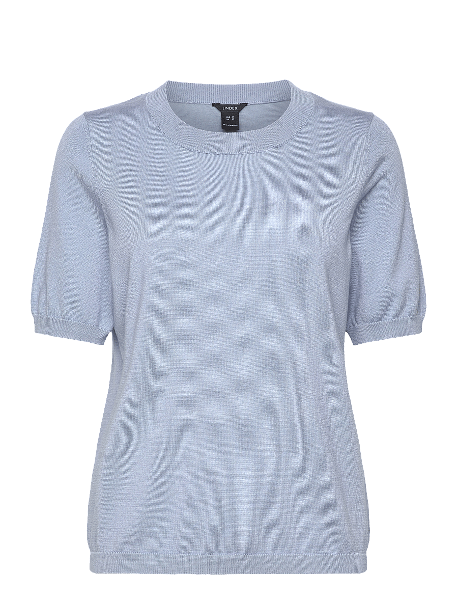 Lindex - Fine-knit top - t-shirts - light blue - 1