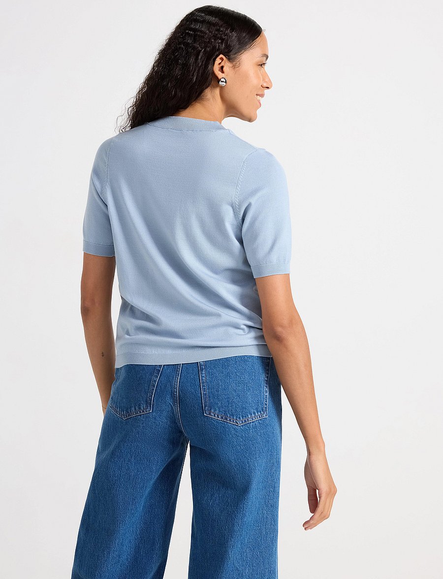 Lindex - Fine-knit top - t-shirts - light blue - 3