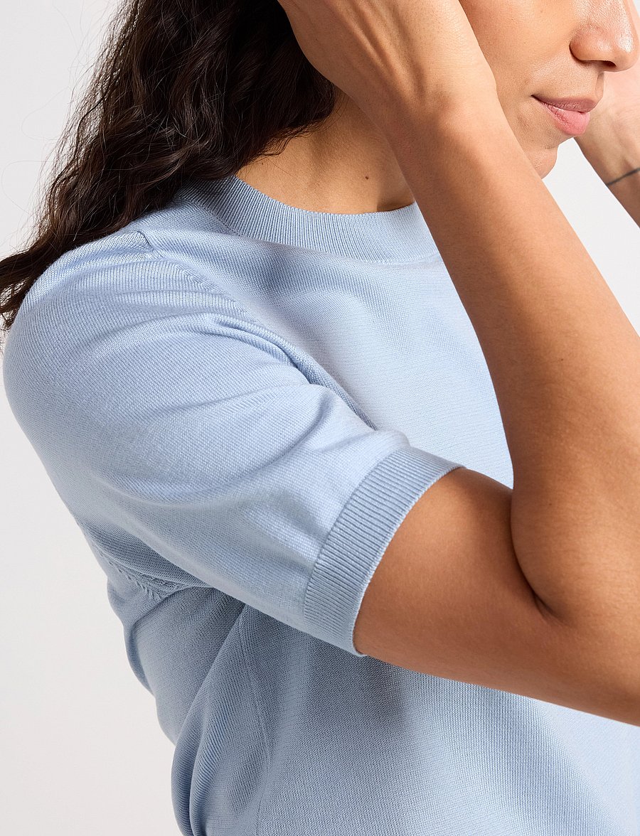 Lindex - Fine-knit top - t-shirts - light blue - 4
