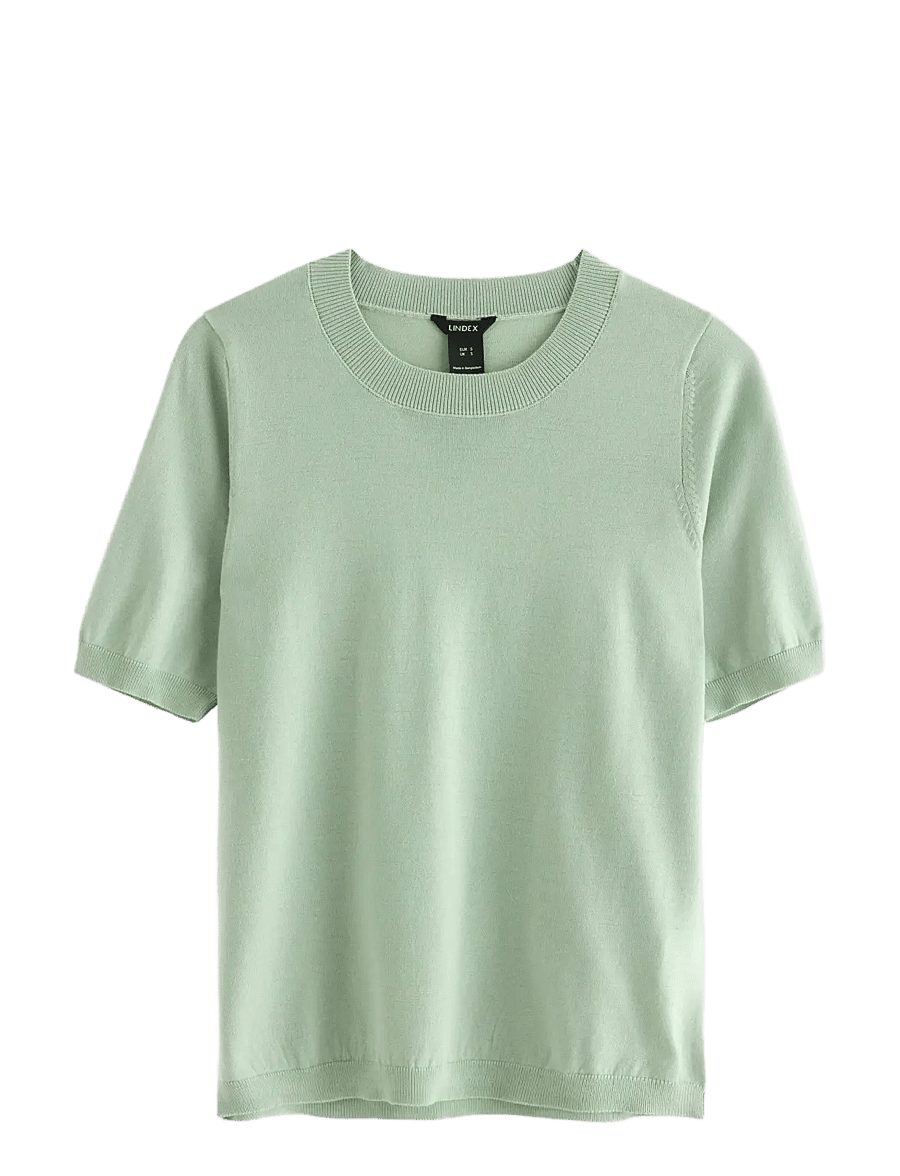 Lindex - Fine-knit top - t-särgid - light dusty green - 1