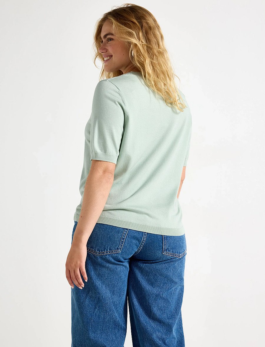 Lindex - Fine-knit top - t-särgid - light dusty green - 3
