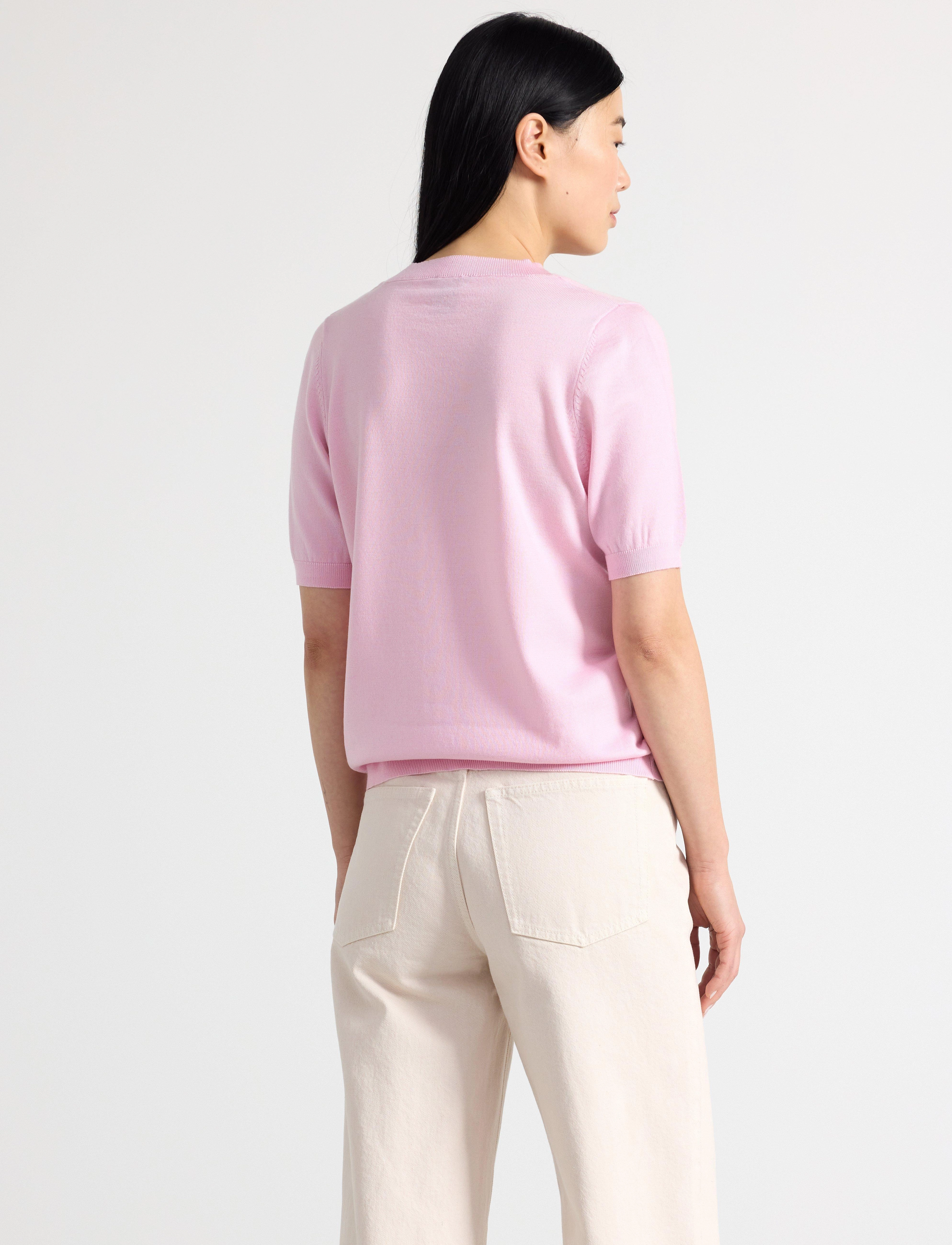 Lindex - Fine-knit top - t-shirts - light pink - 3