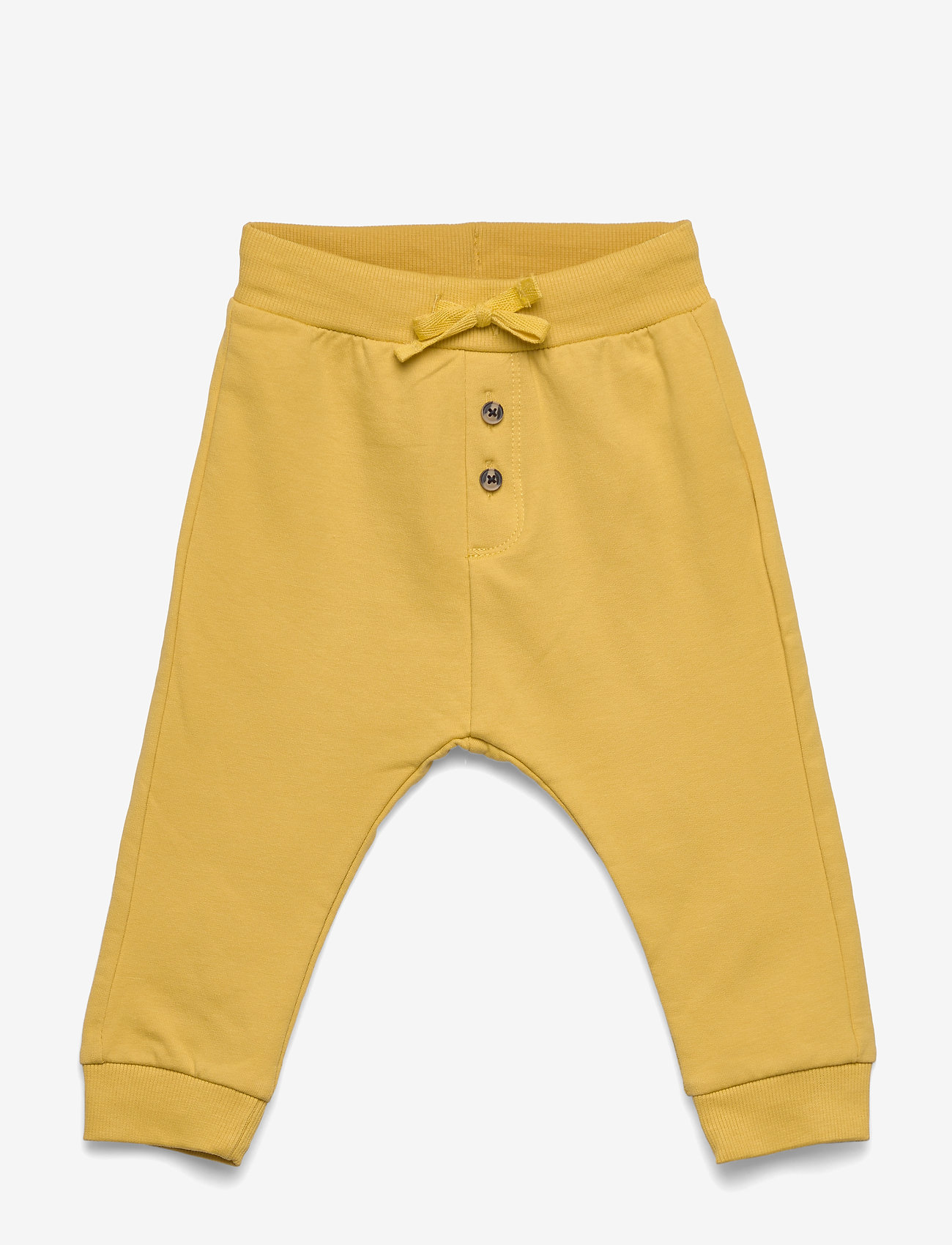 Lindex - Trousers solid buttons front - dusty yellow - 0