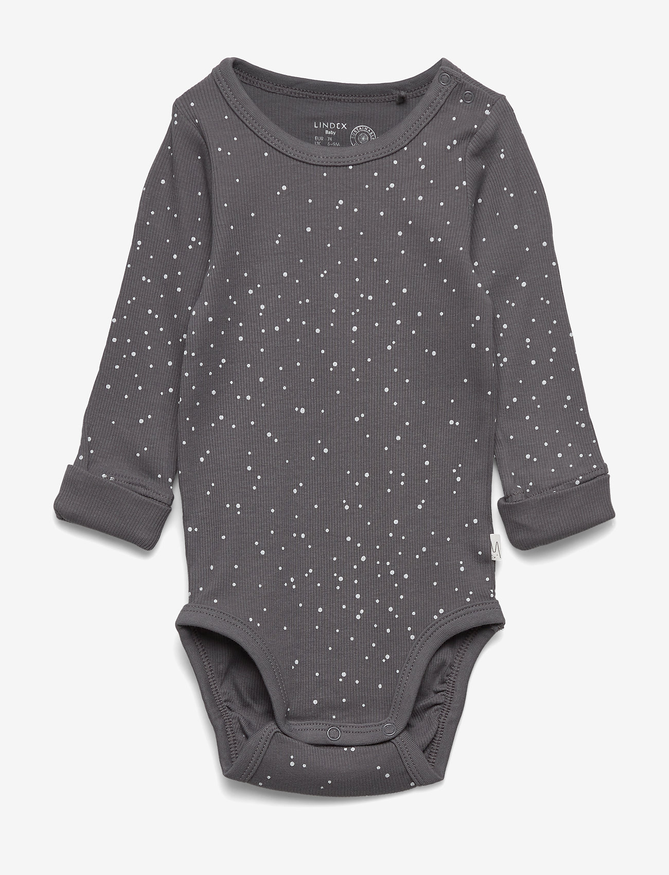 Lindex - Body rib aop - dark dusty grey - 0