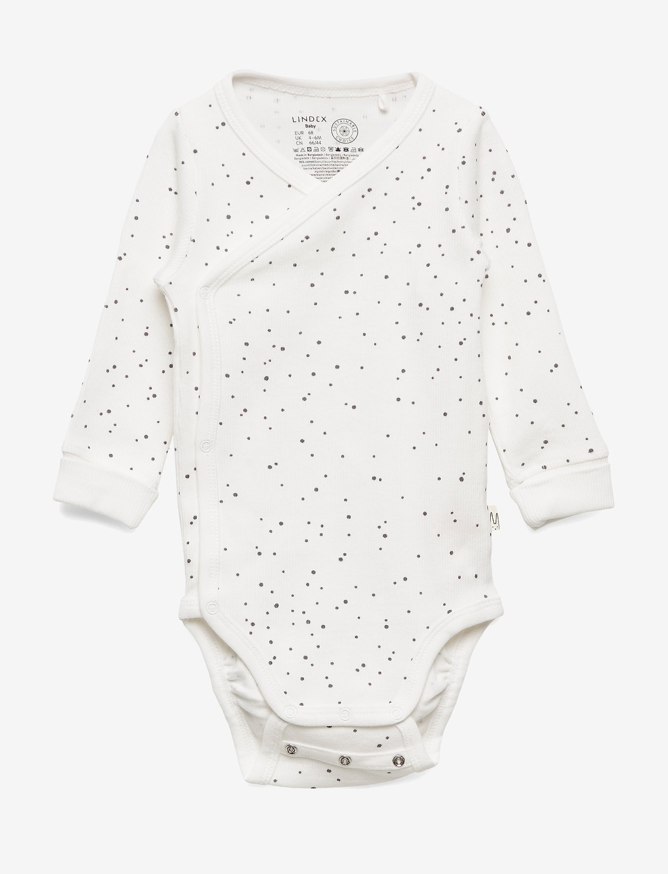 Lindex - Body wrap rib aop - light dusty white - 0