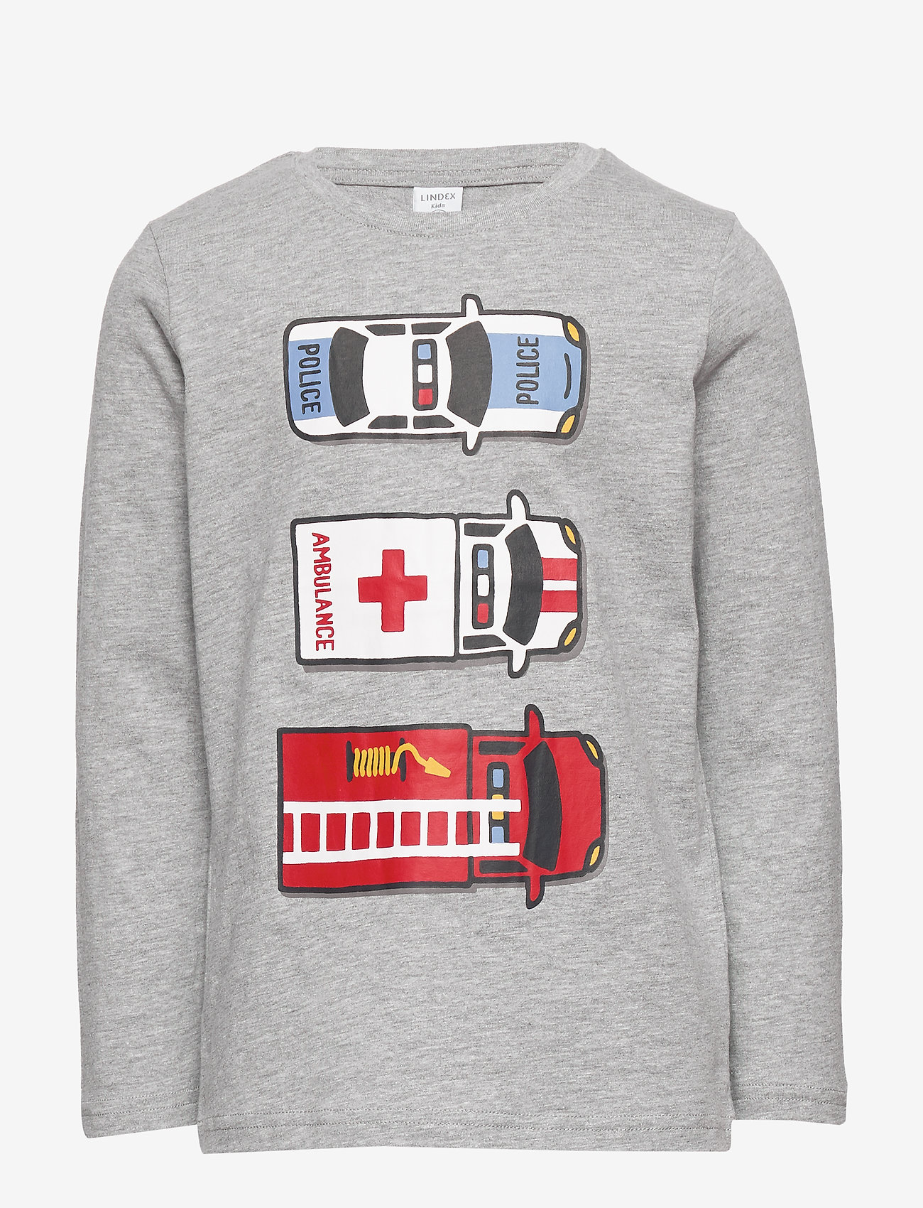 Lindex - Top LS Emergency placed - grey melange - 0