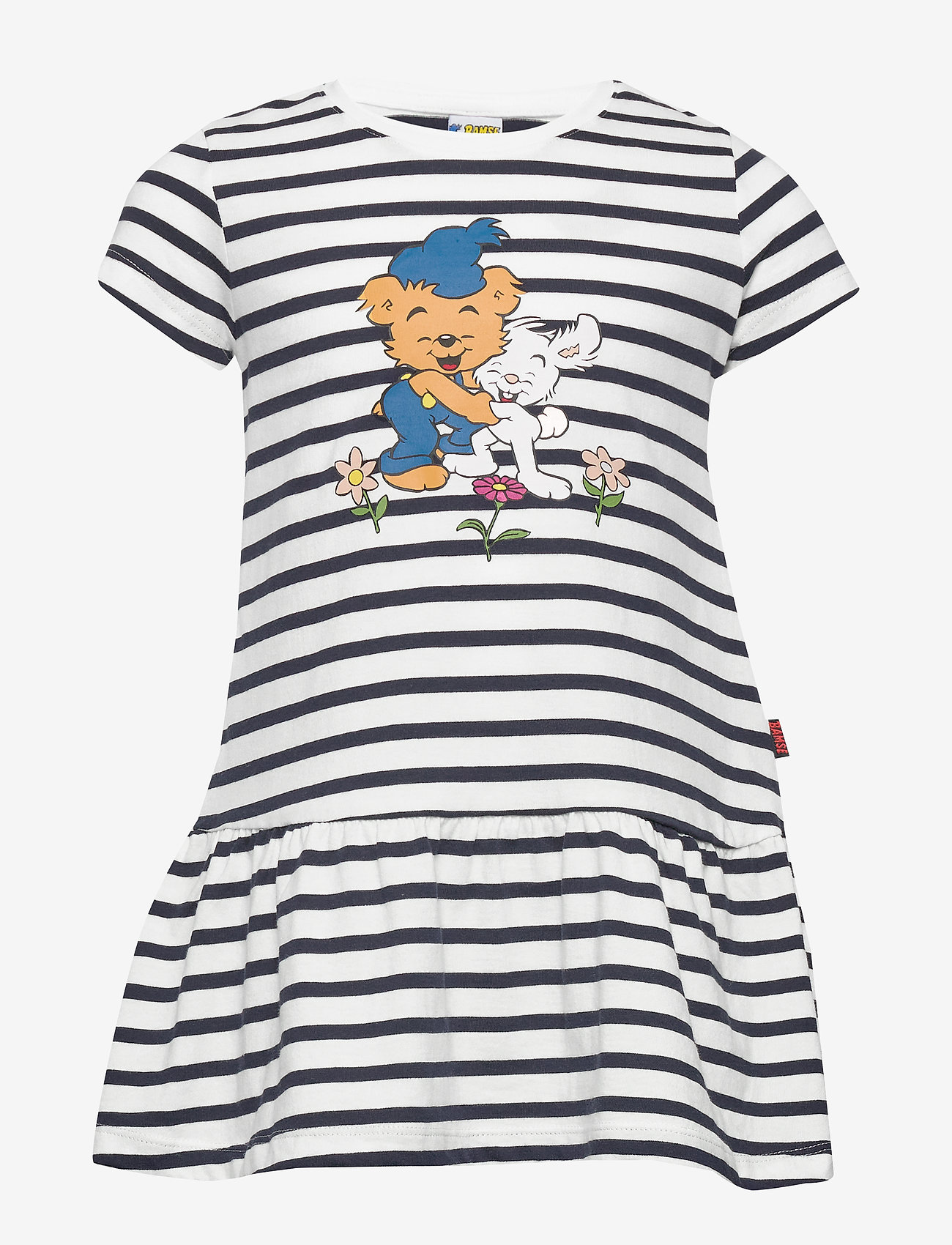 Lindex - Top long Bamse s s w frill - navy - 0