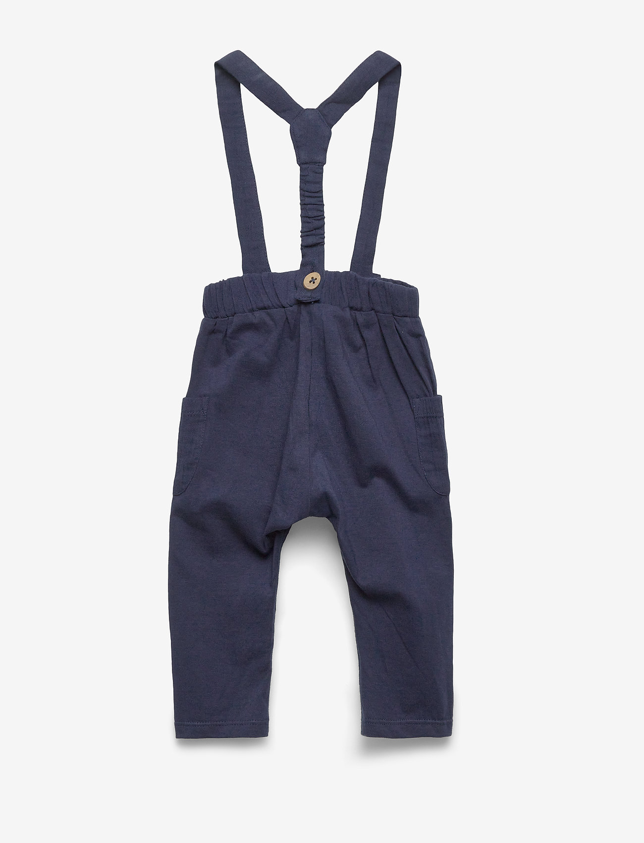 Lindex - Trousers gauze suspender - navy - 1