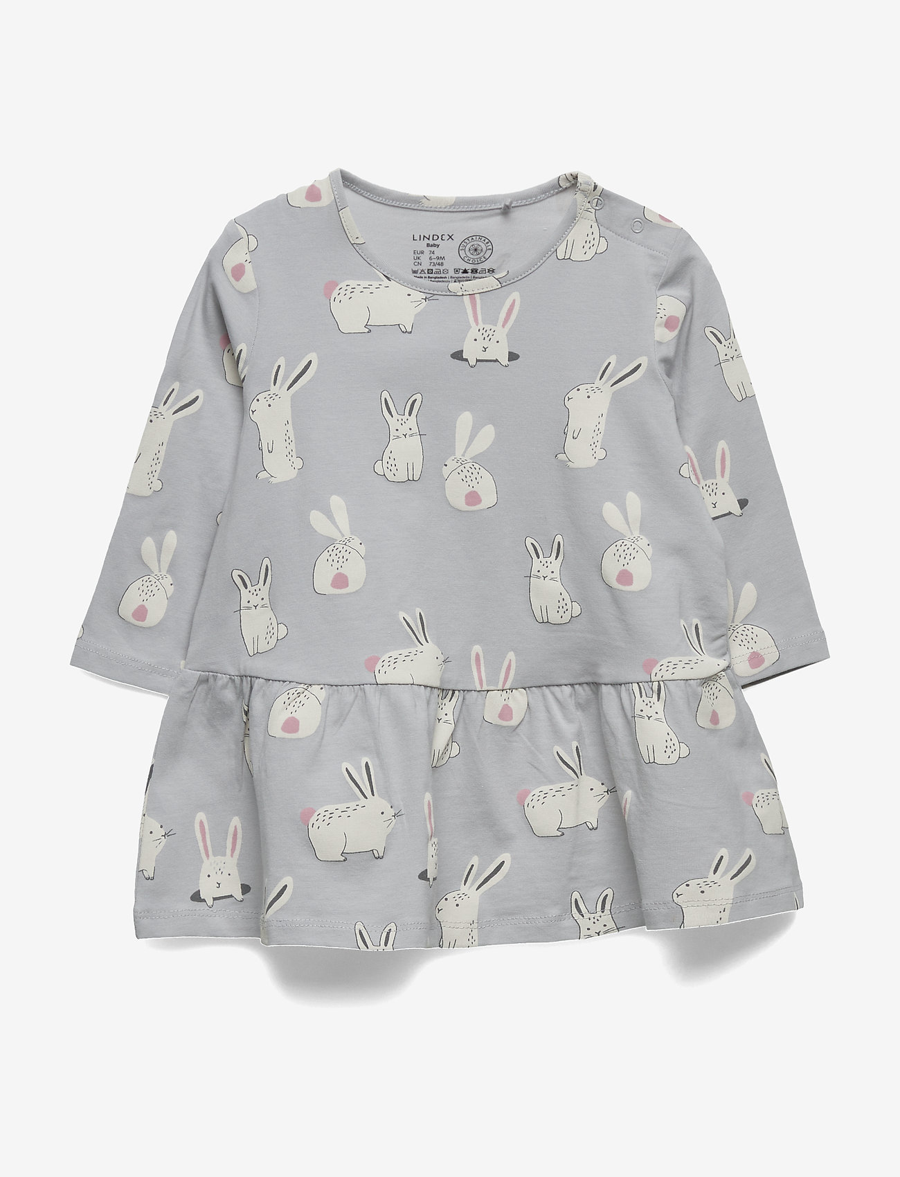 Lindex - Dress rabbit aop - light grey - 0