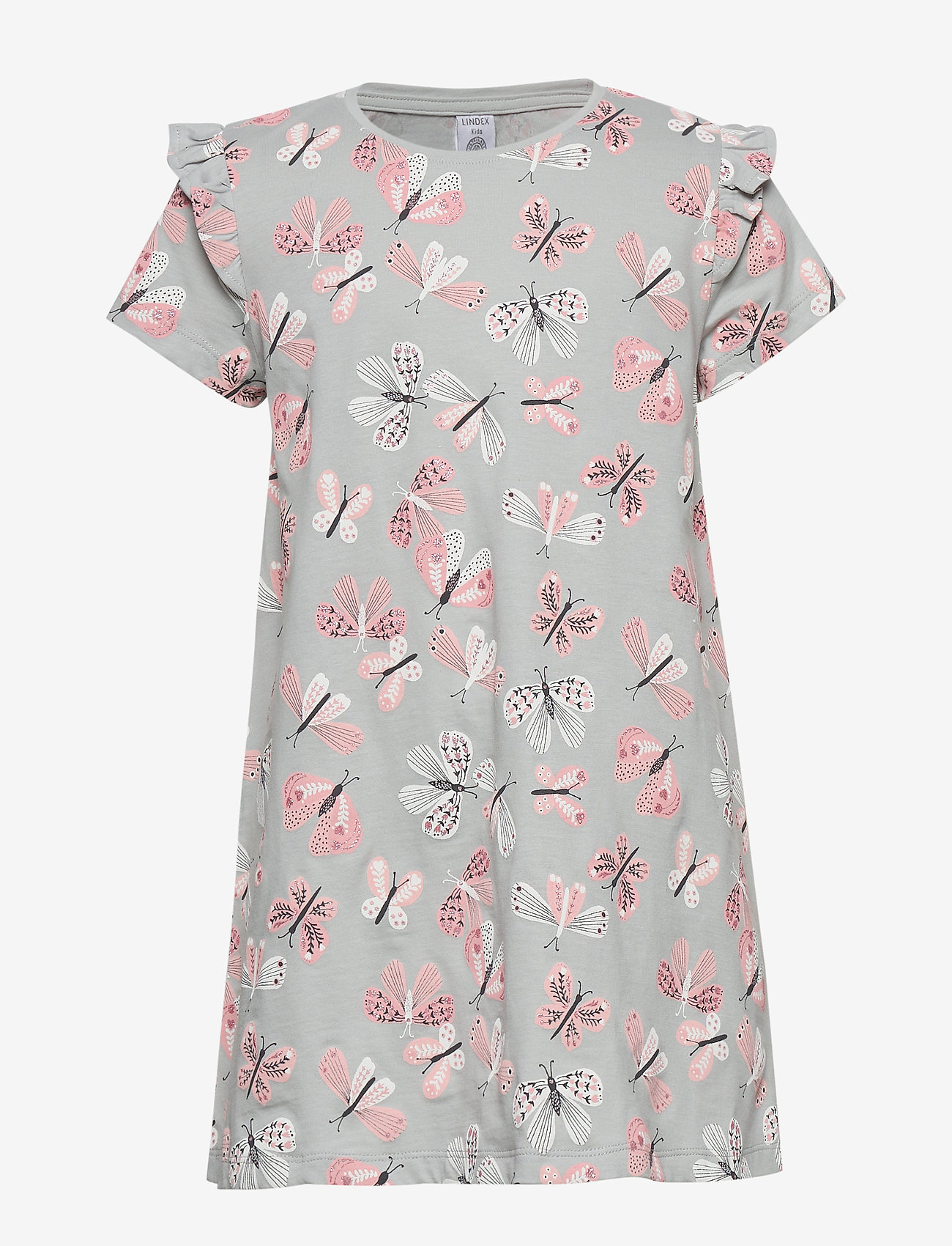 Lindex - Top long s s butterflies - light grey - 0