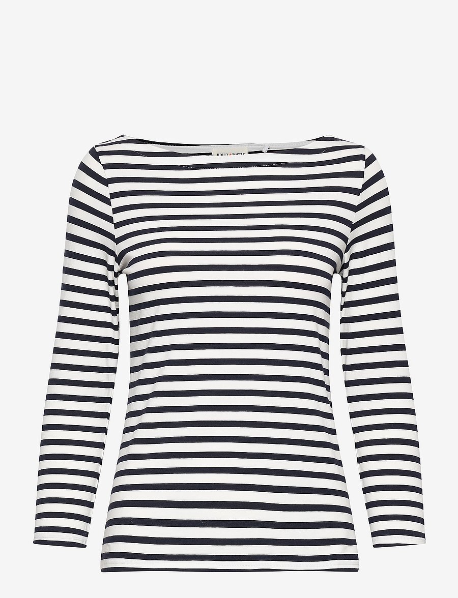 Lindex - Striped cotton top - langærmede toppe - dark blue - 1