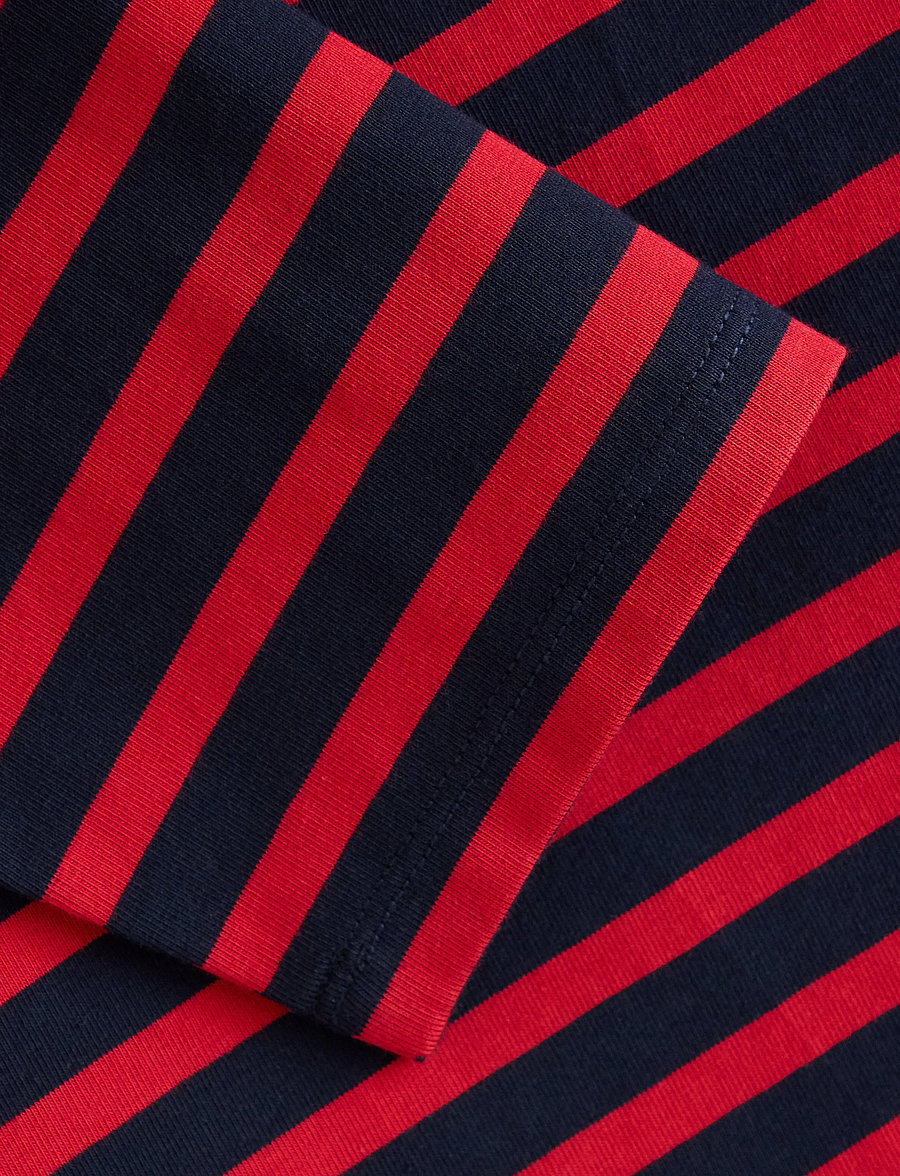 Lindex - Striped cotton top - langärmlige tops - red - 5