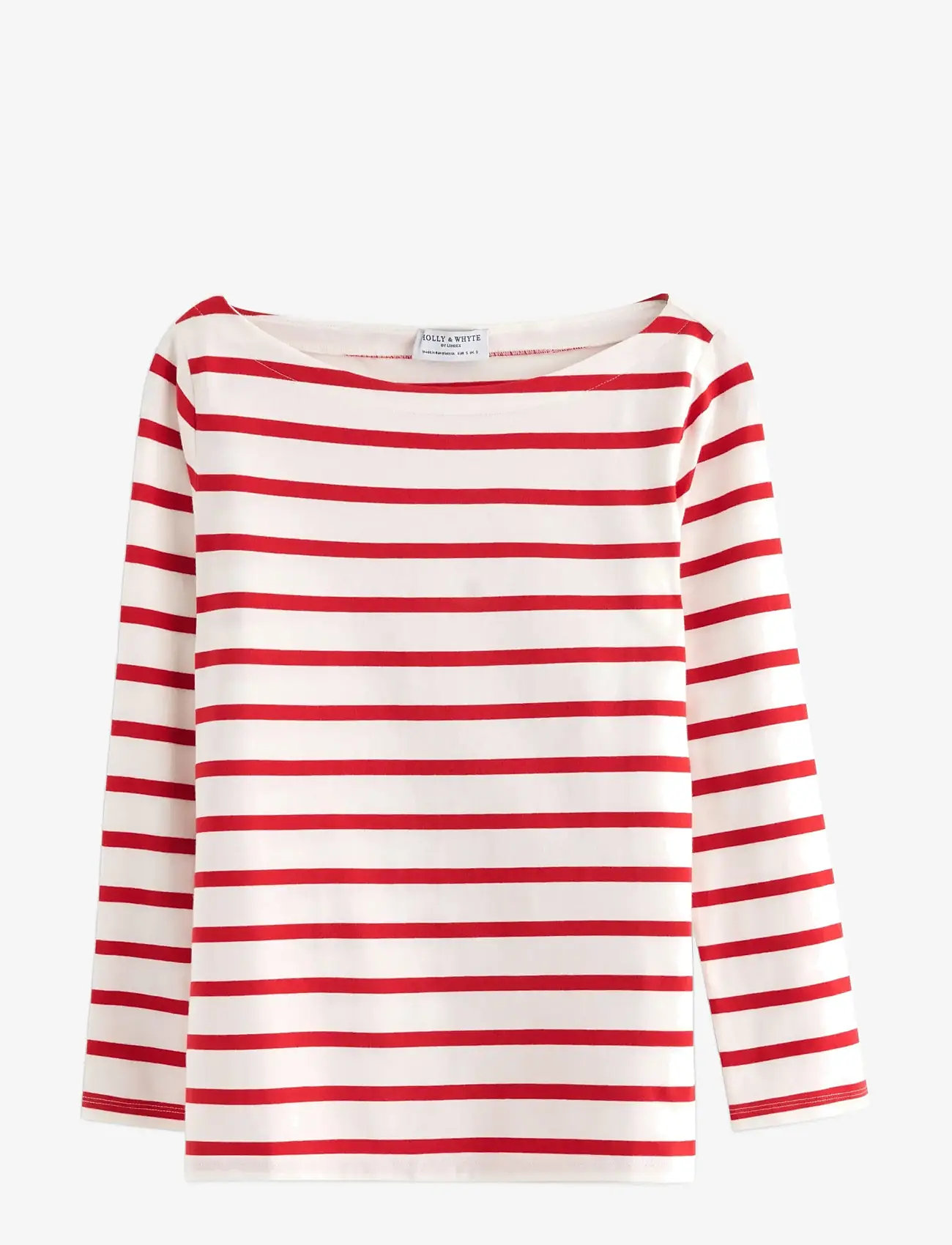 Lindex - Striped cotton top - long-sleeved tops - red - 1