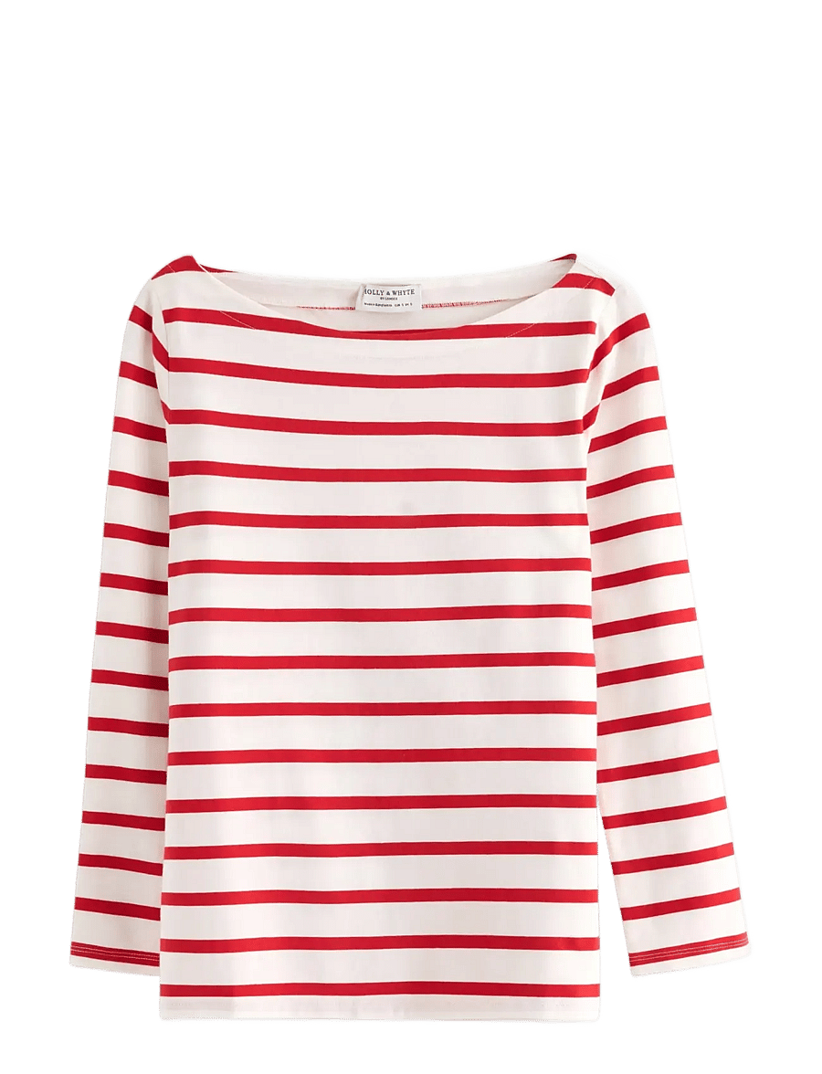 Lindex - Striped cotton top - langærmede toppe - red - 1
