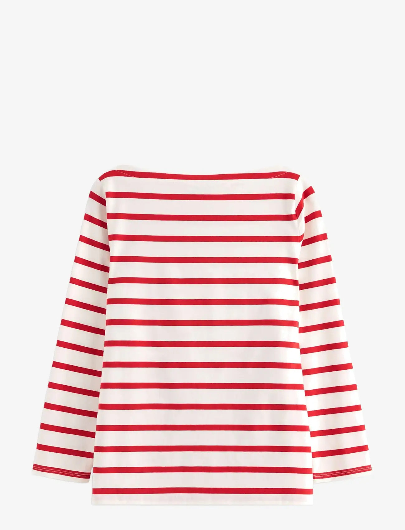 Lindex - Striped cotton top - long-sleeved tops - red - 2