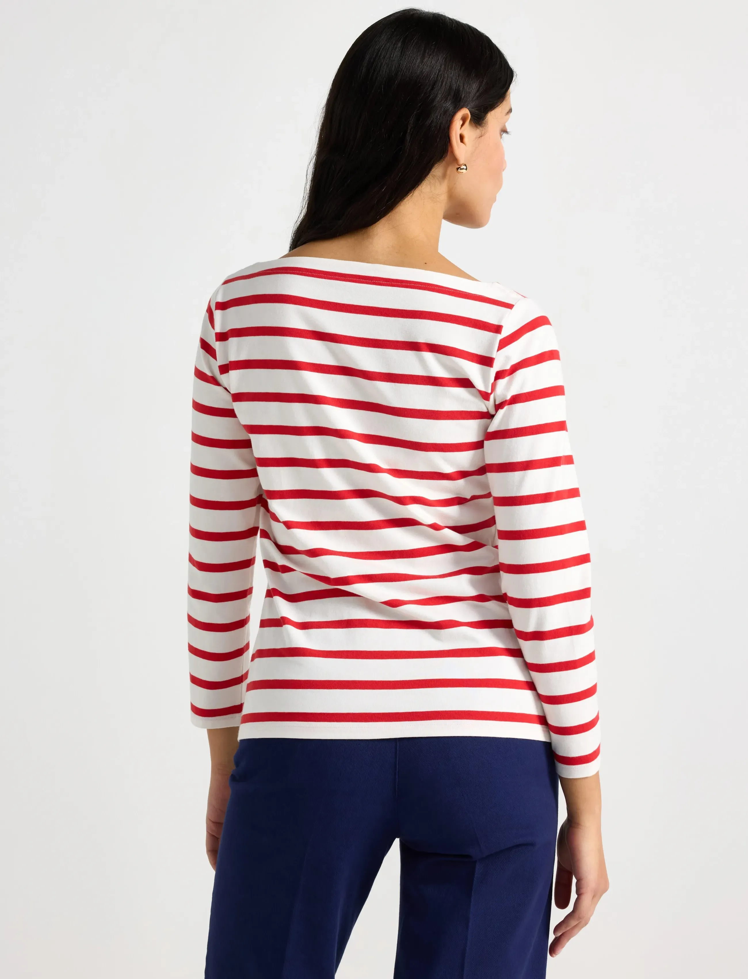 Lindex - Striped cotton top - langærmede toppe - red - 3