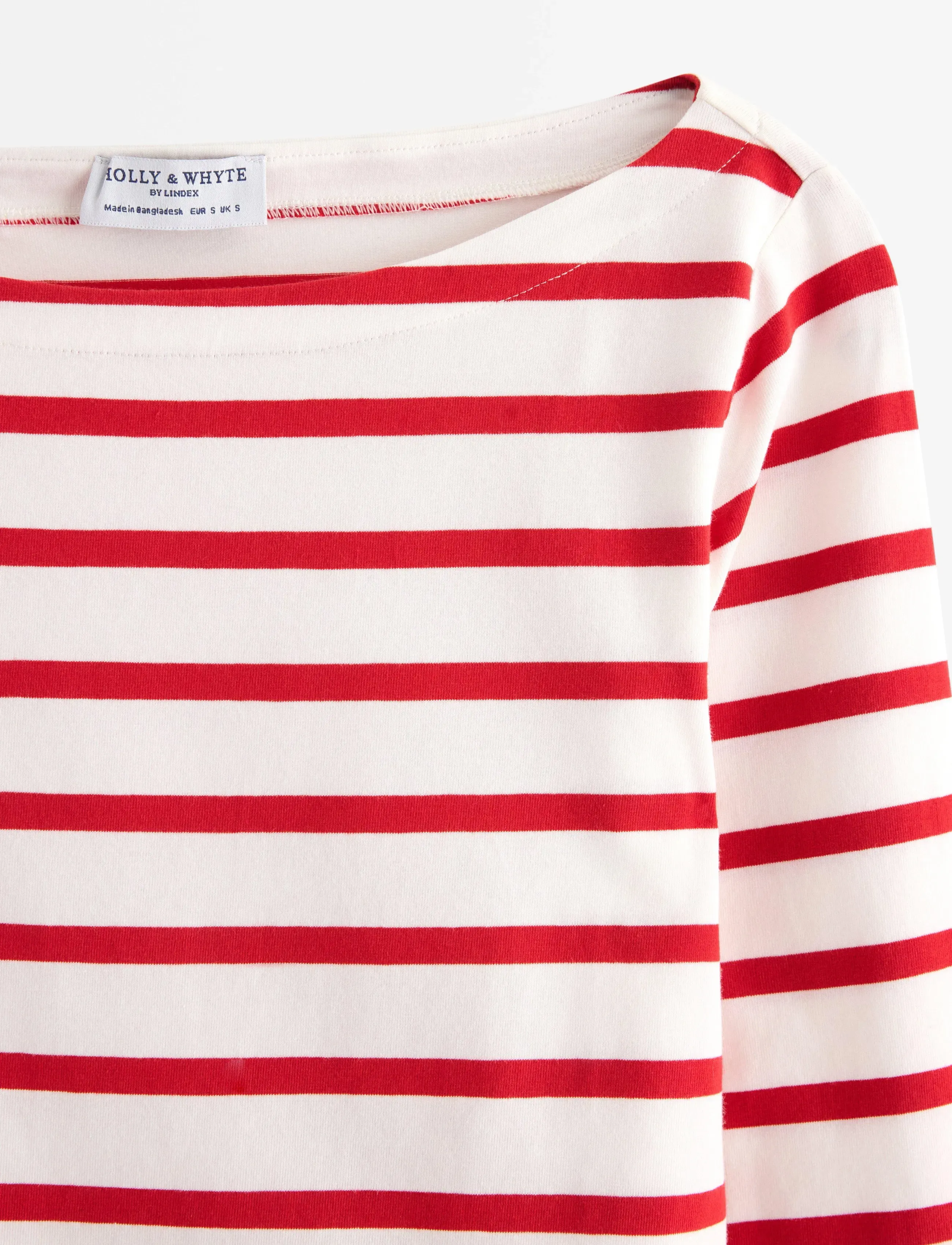 Lindex - Striped cotton top - langærmede toppe - red - 5