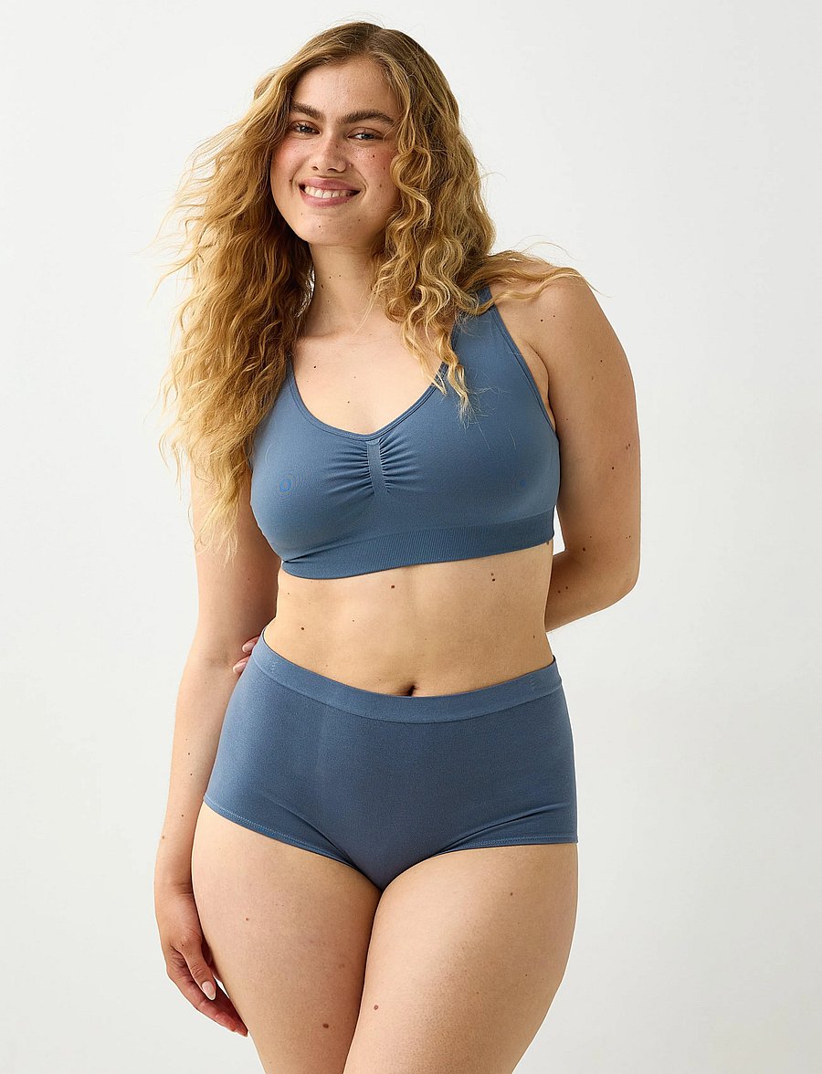 Lindex - Soft seamless bra - bh-linnen - dark dusty grey - 0