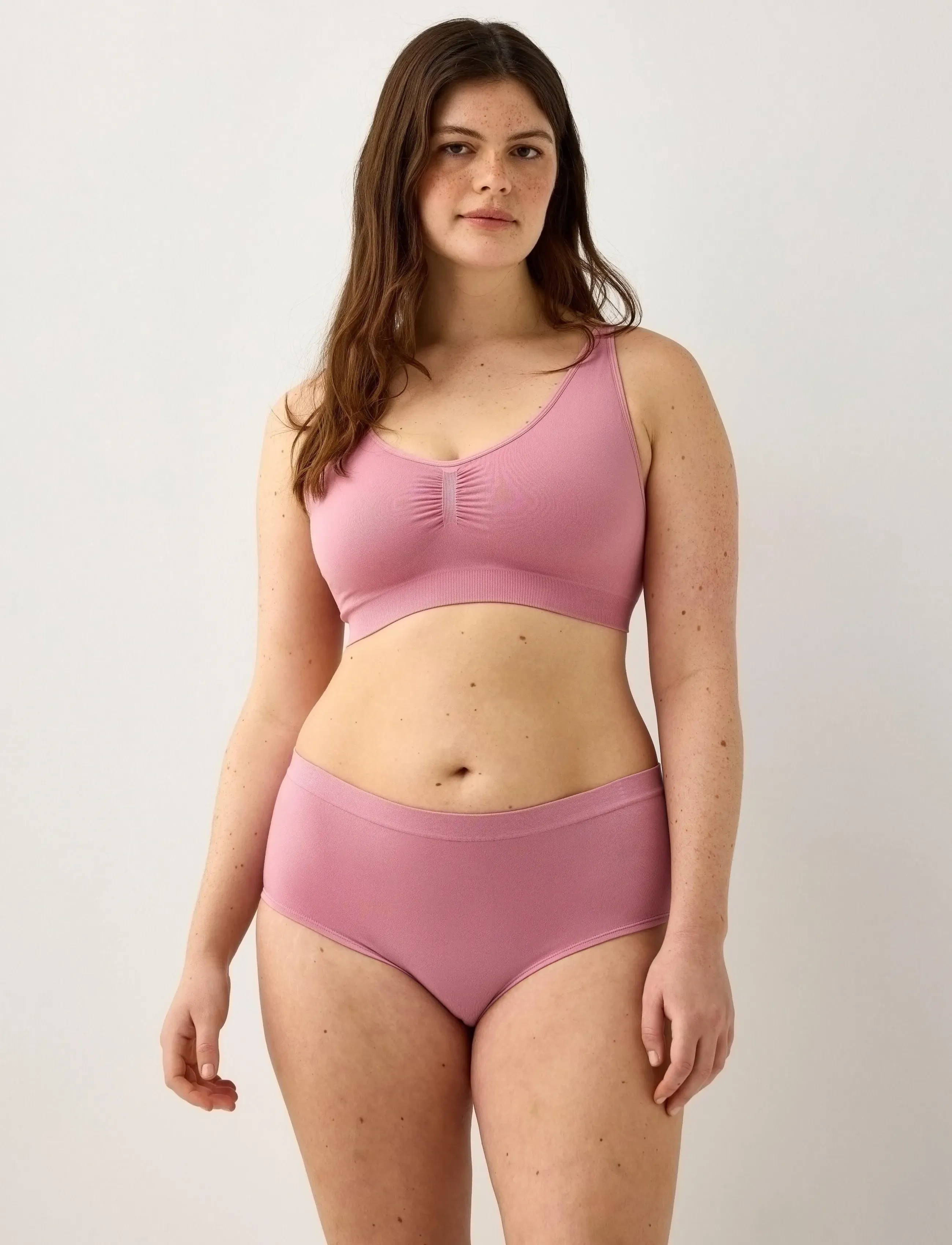 Lindex Soft seamless bra - Rinnahoidjad - DARK DUSTY PINK / pink/rose