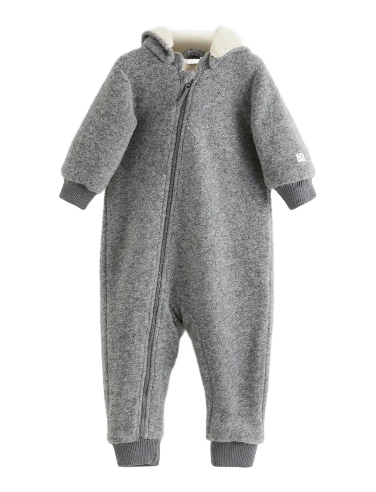 Lindex Grey wool blend overall - Fleece coveralls - LIGHT GREY MELANGE / grey