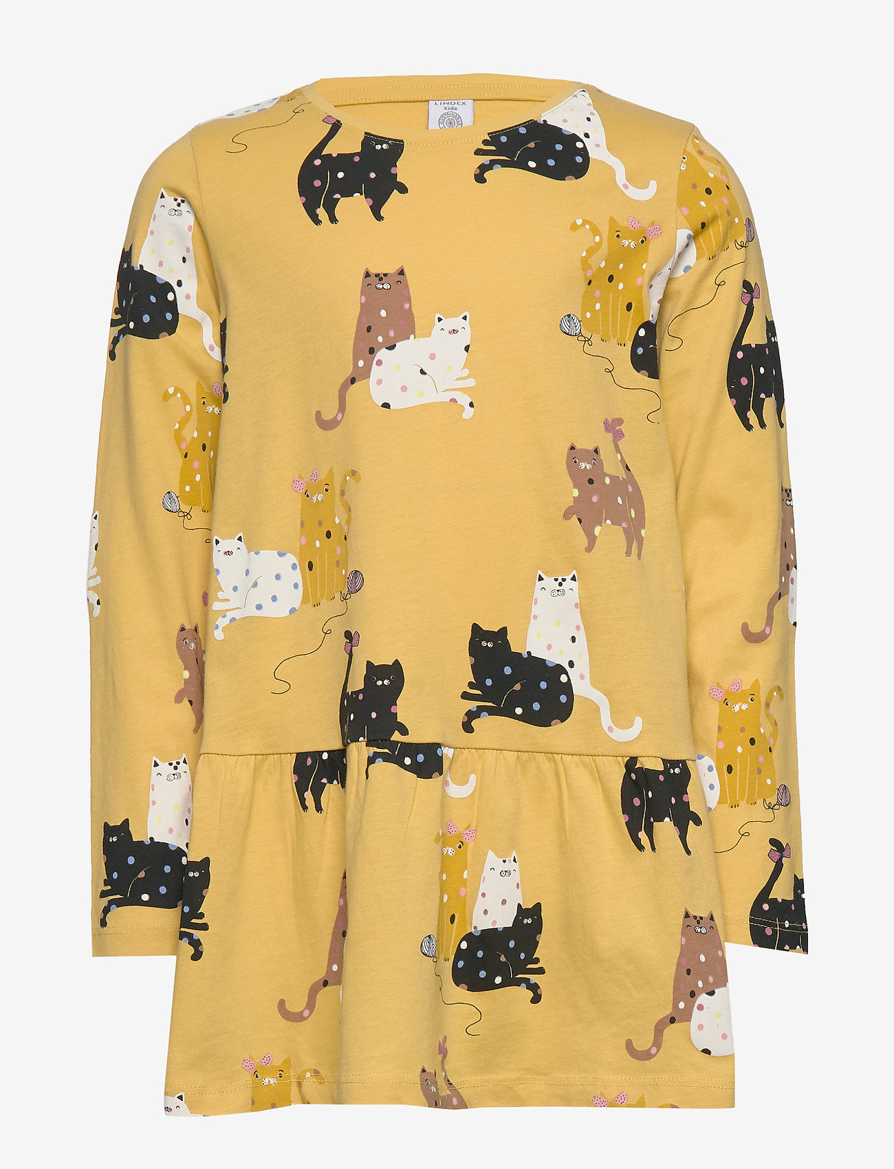 Lindex - Top long cat ao print - dusty yellow - 0