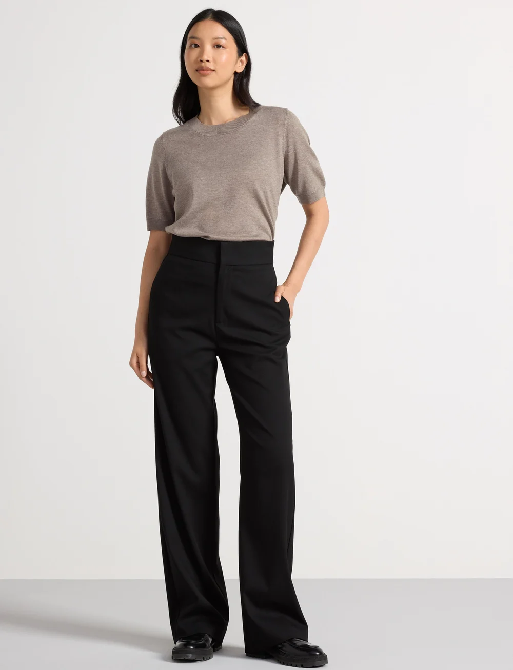 Lindex - Trousers Lykke - habitbukser - black - 0