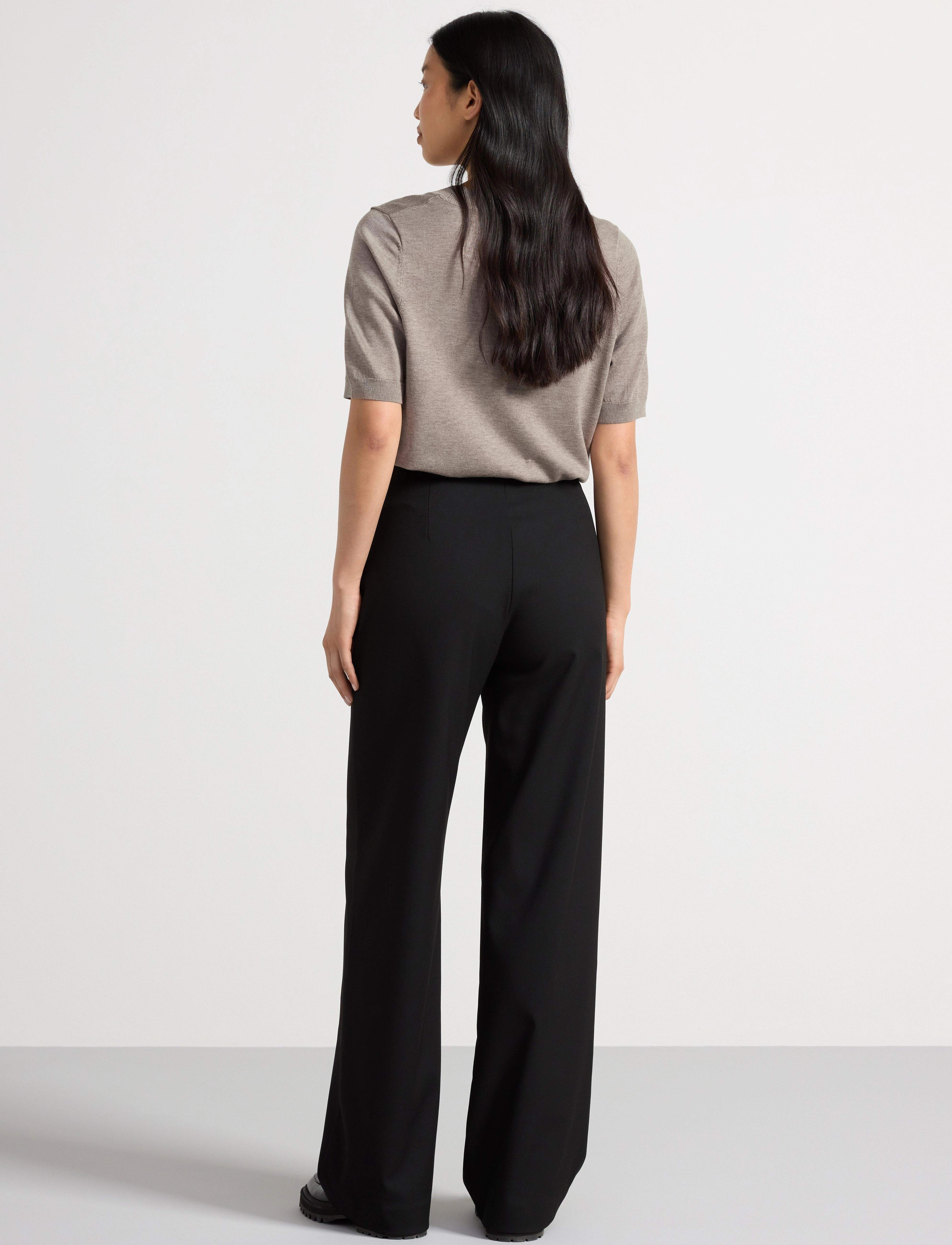 Lindex - LYKKE wide trousers - formell - black - 3