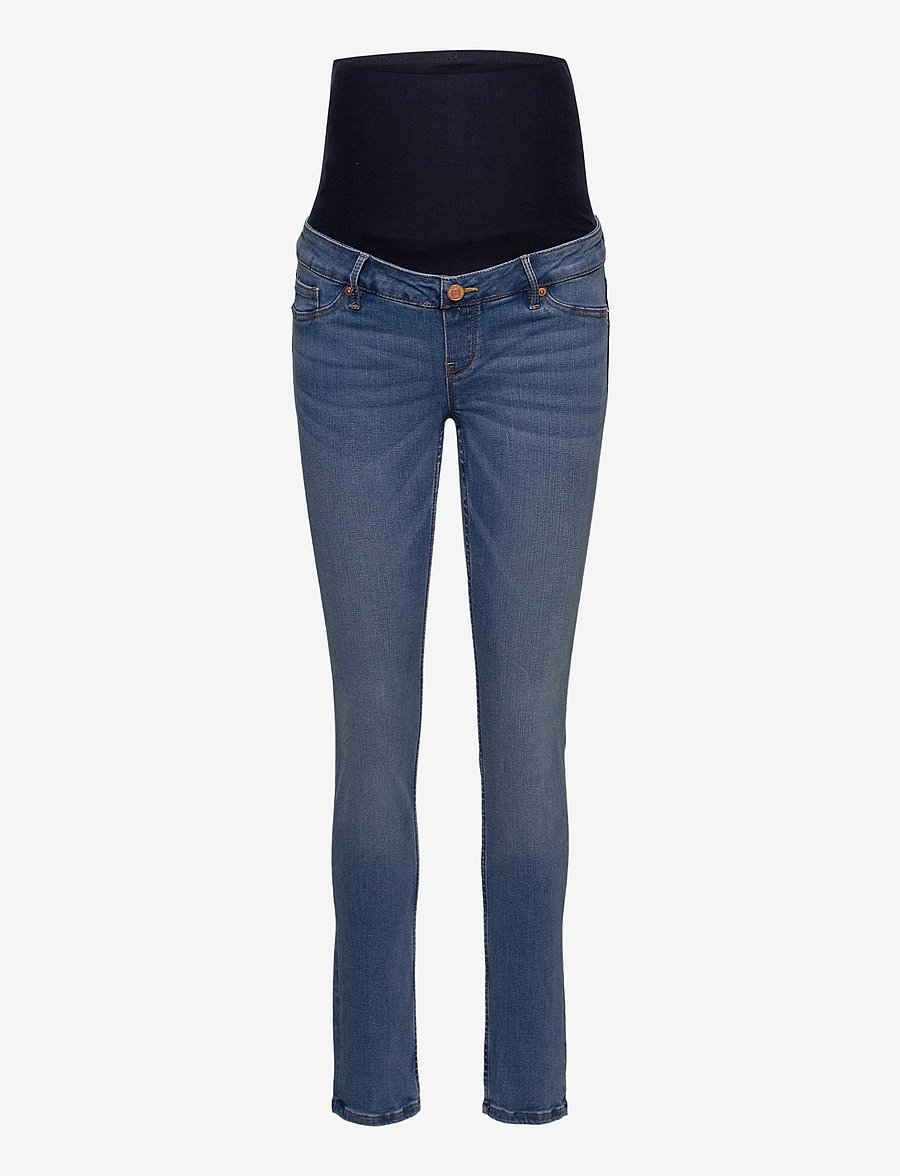 Lindex - Trousers denim MOM Clara blue - teksad - blue - 0