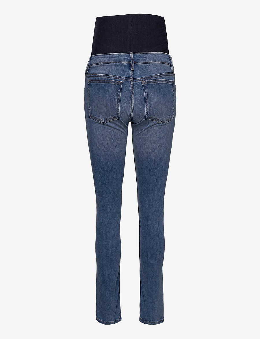 Lindex - Trousers denim MOM Clara blue - teksad - blue - 1