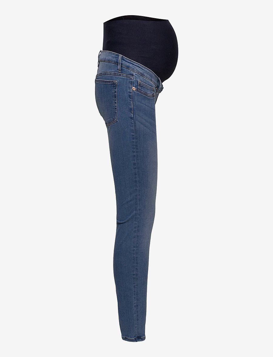 Lindex - Trousers denim MOM Clara blue - teksad - blue - 3