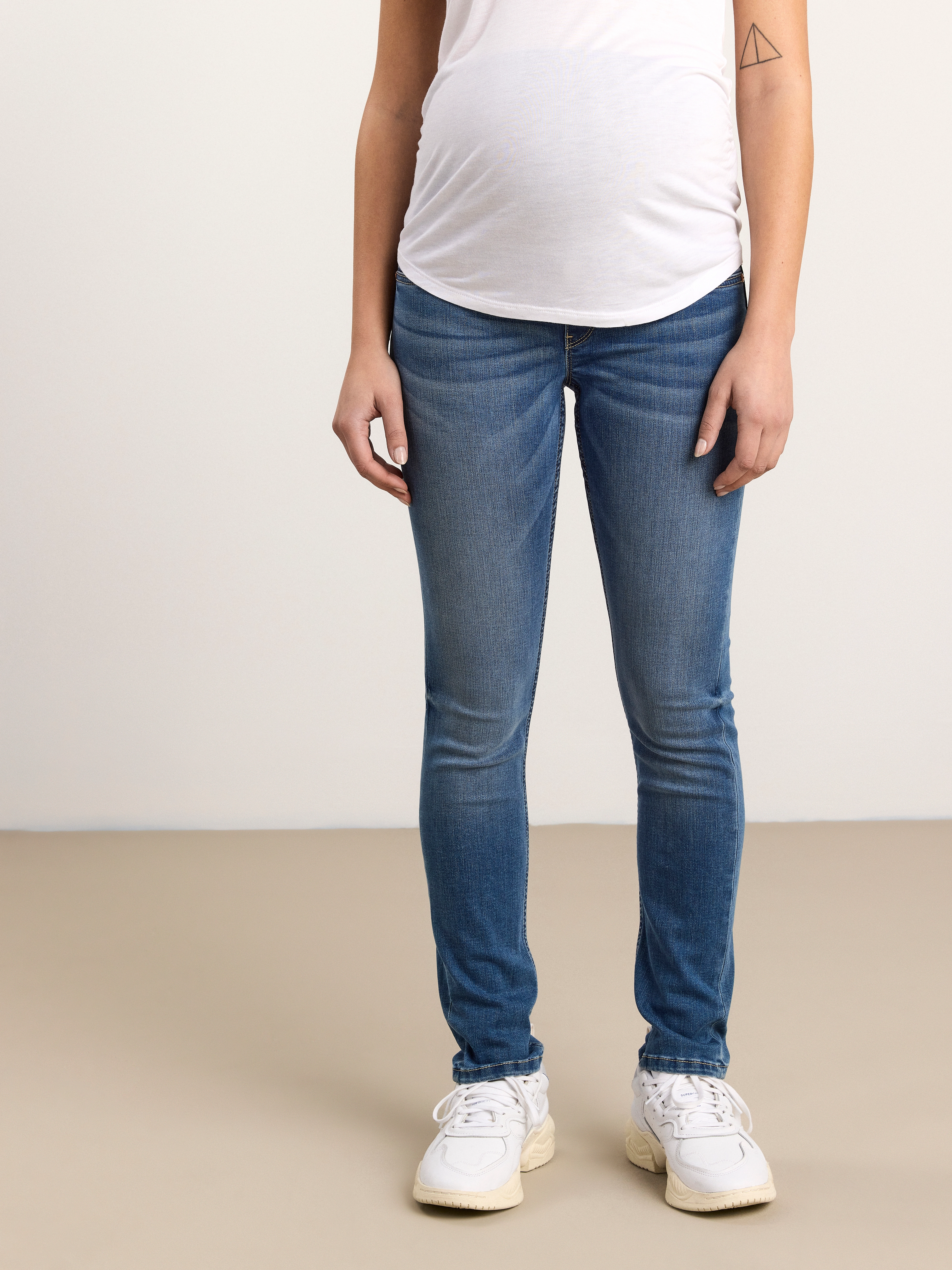 Lindex Trs Denim Mom Tova Soft Blue, Kvinder, Graviditets Slim Jeans, Blå, Str: 36