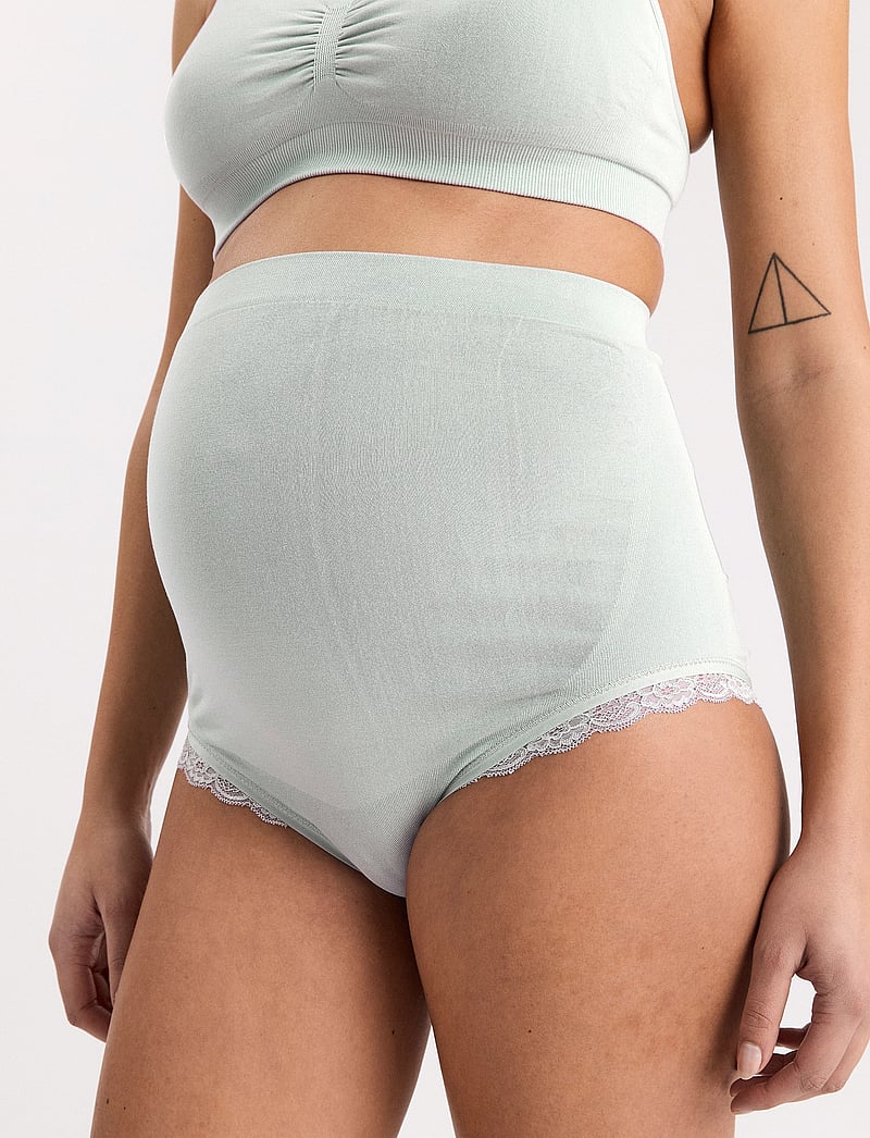 Lindex - Brief Maternity Brz high Seam - underkläder - light dusty aqua - 4