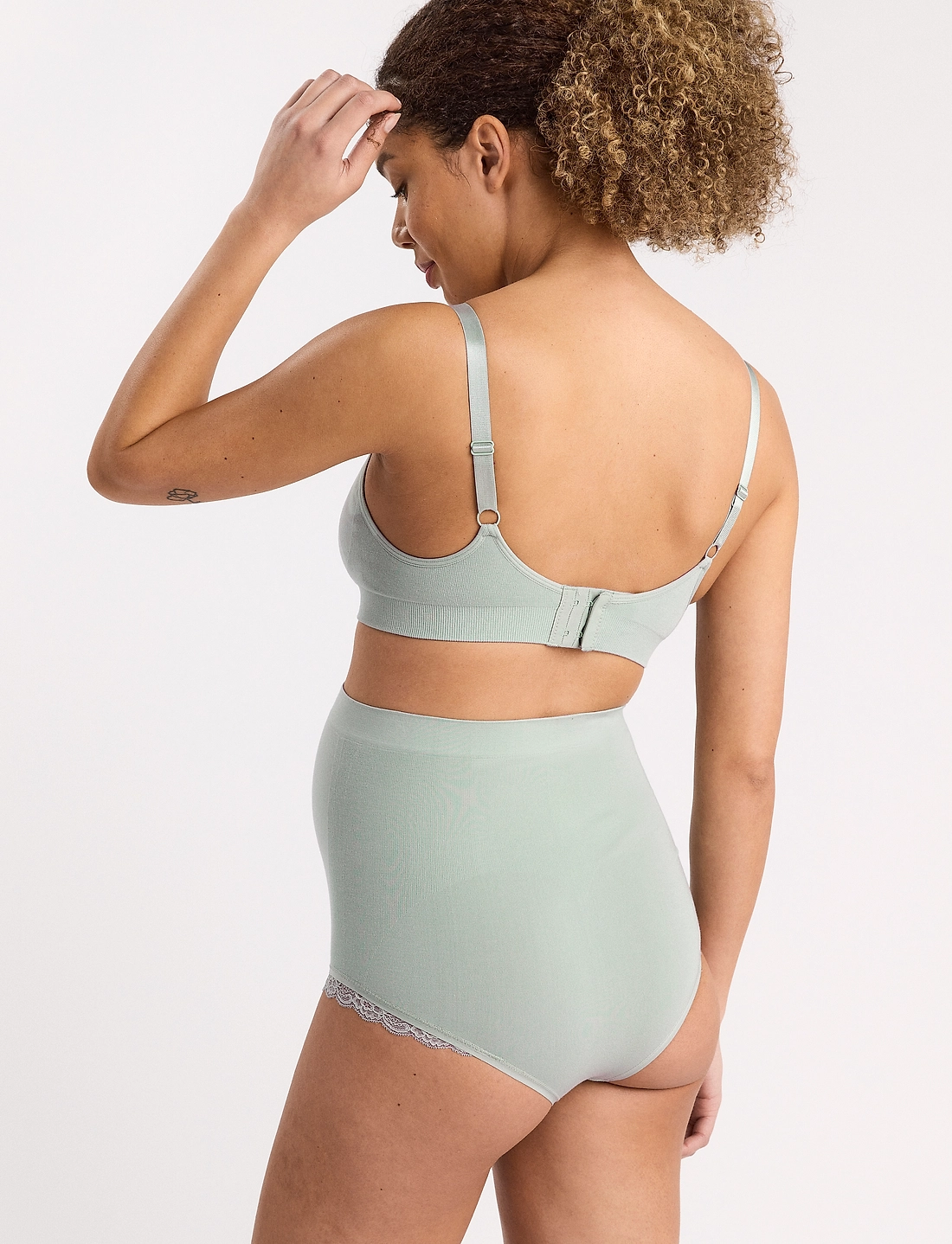 Lindex - Brief Maternity Brz high Seam - unterwäsche - light dusty aqua - 5