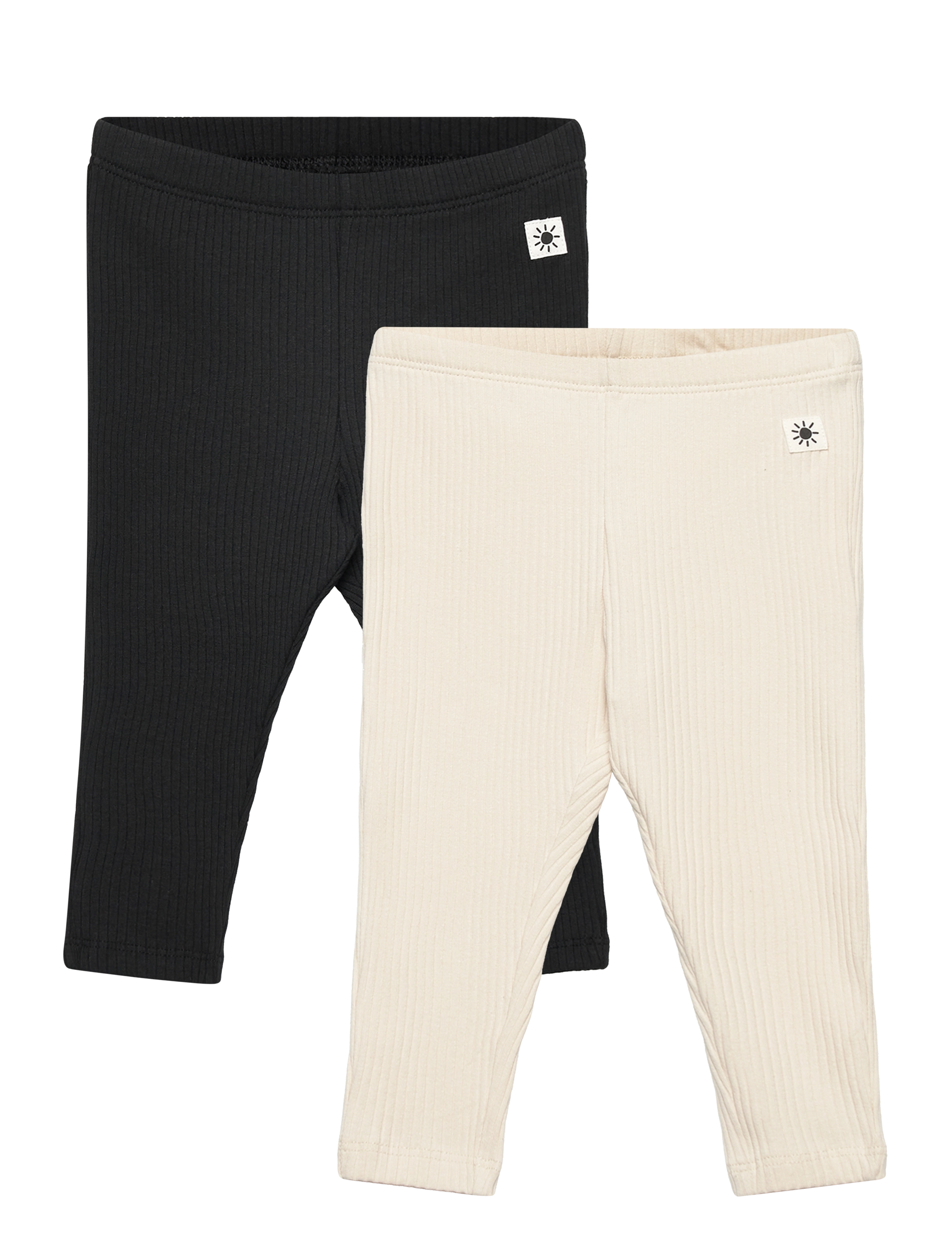 LINDEX Leggings Basic Rib 2 Pack Schwarz - 50 - Kinder