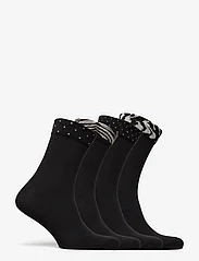 Lindex - Sock 4 p Decorated cuff - vanlige sokker - black - 1