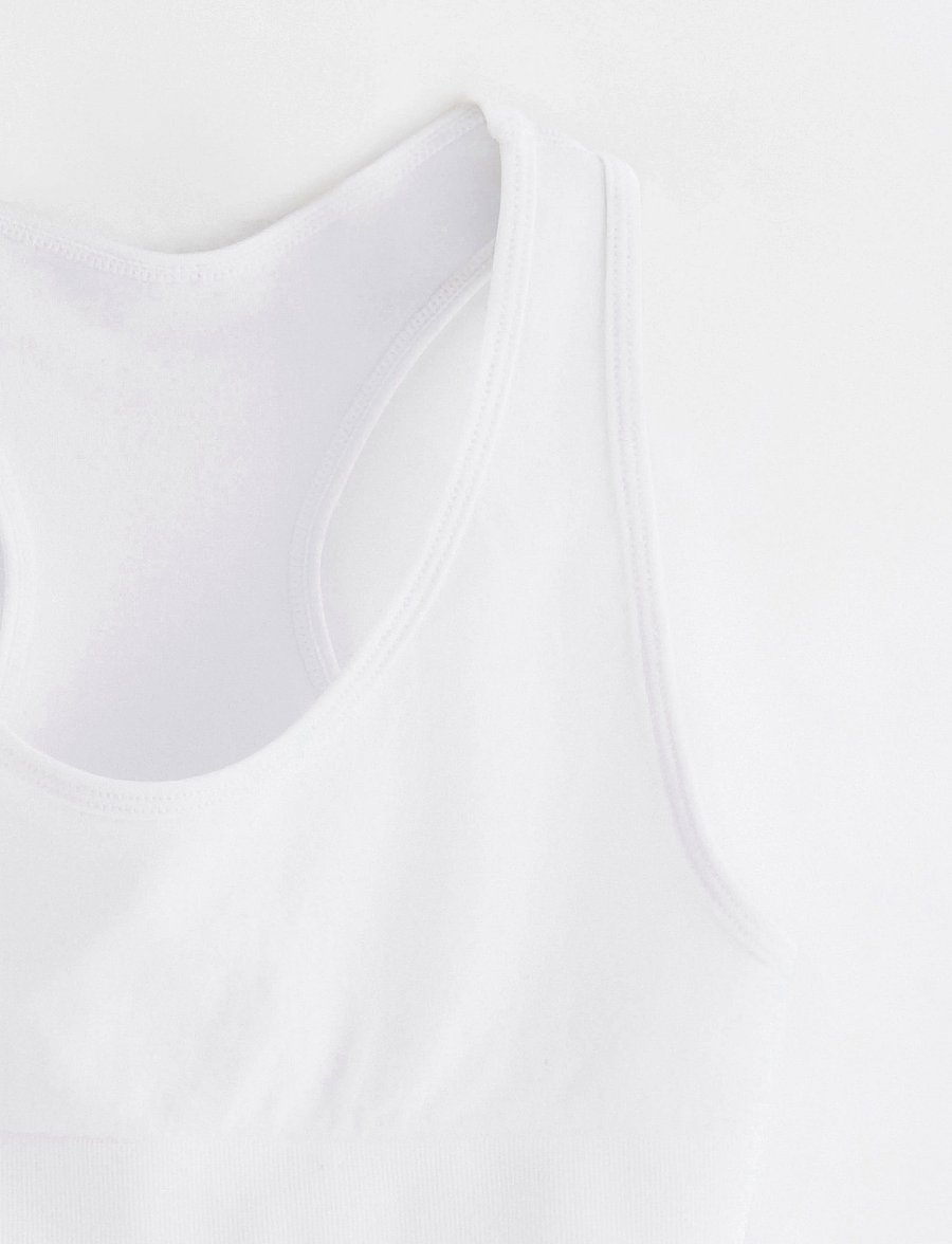 Lindex - Seamless short top - oberteile - white - 2