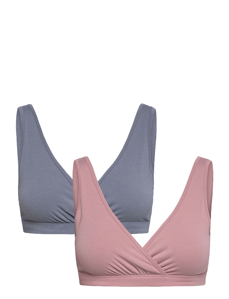 Lindex - Bra Nursing Wrap top CO 2 p - underkläder - dark dusty blue - 0