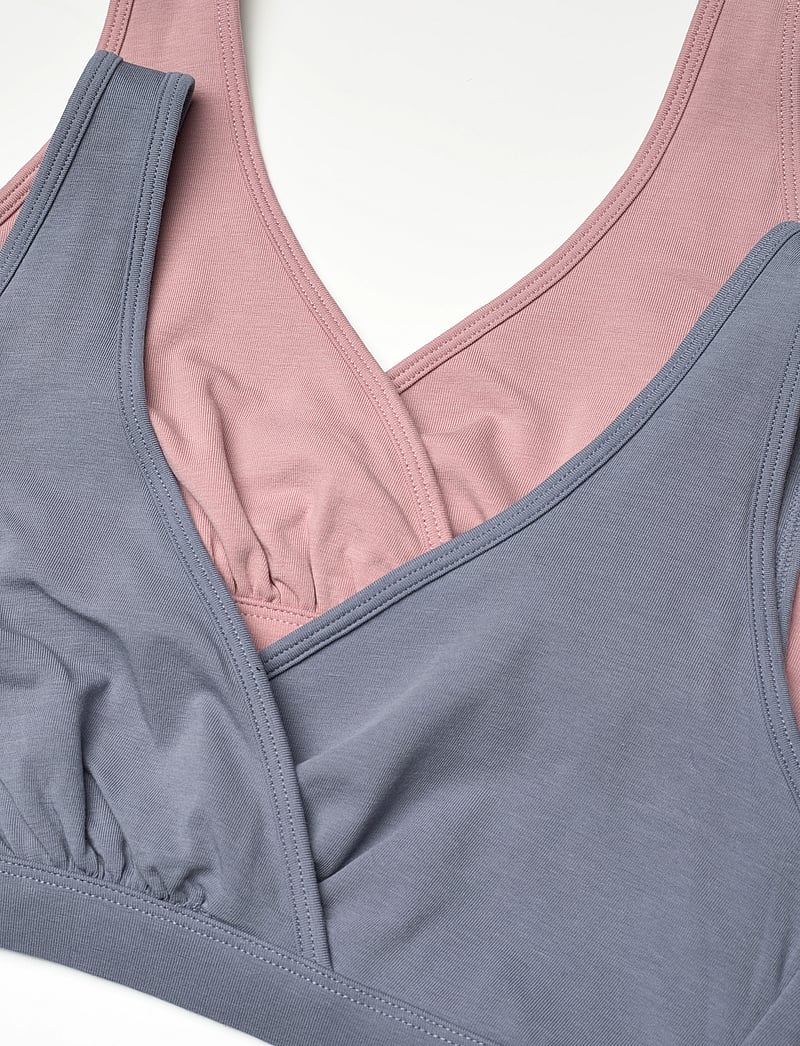 Lindex - Bra Nursing Wrap top CO 2 p - underkläder - dark dusty blue - 1
