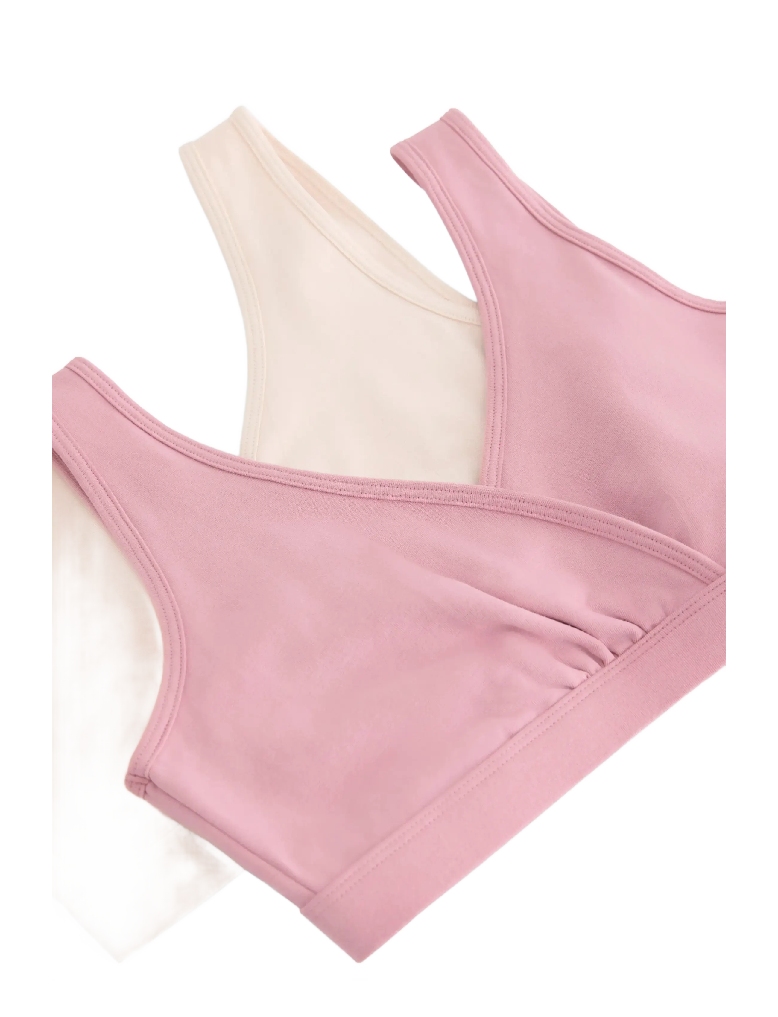 Lindex - 2-pack nursing bra - bygellösa bh:ar - dark dusty pink - 3