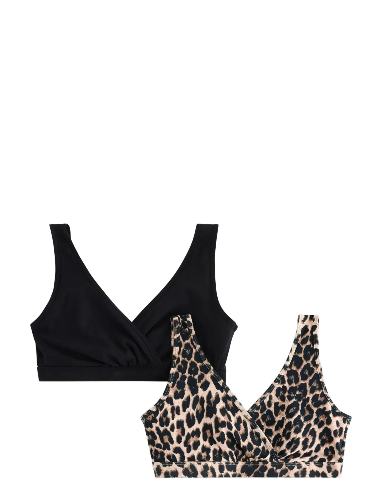 Lindex Bra Nursing Wrap top CO 2 p - Ventetøj - LIGHT BROWN / black