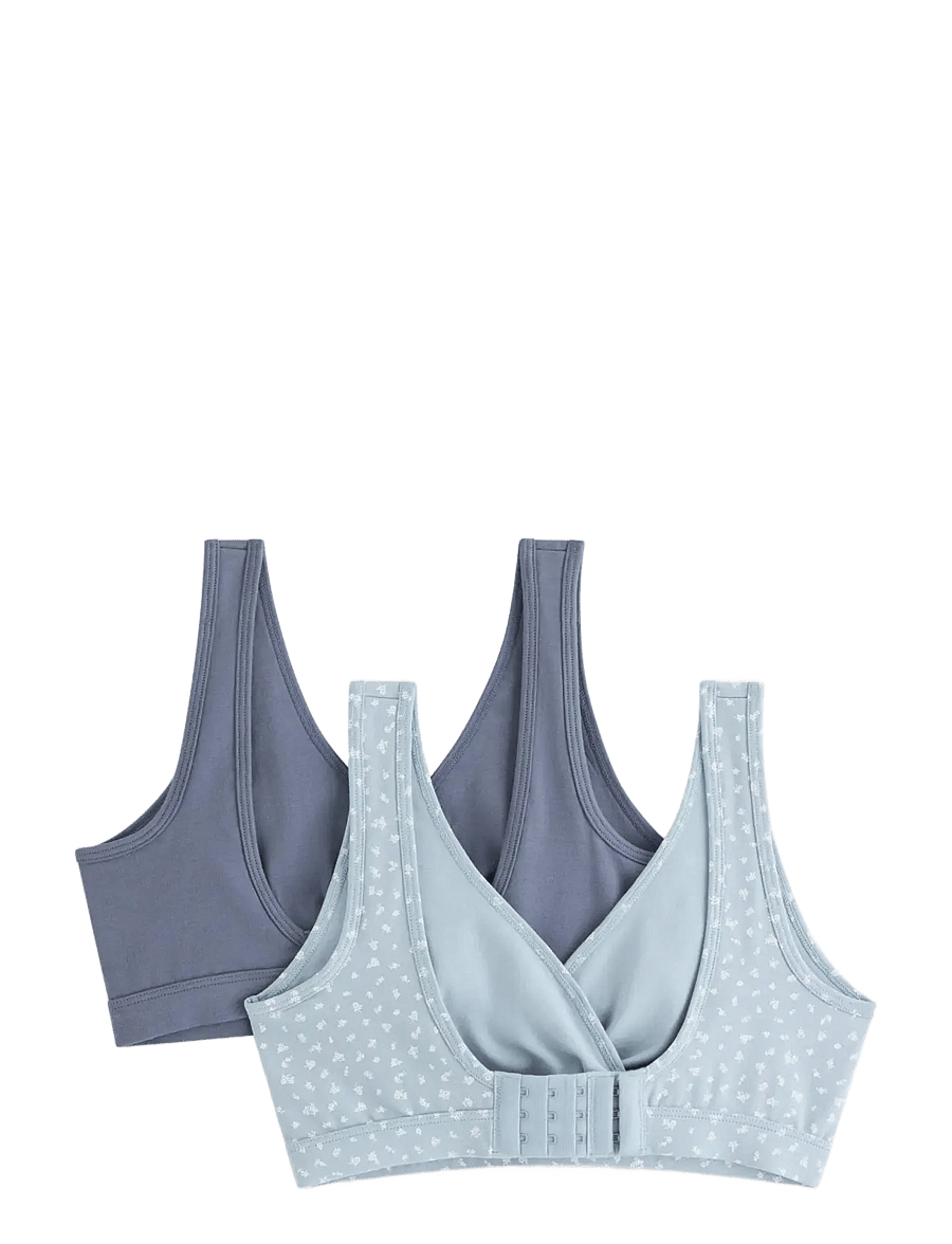 Lindex - 2-pack nursing bra - bügellose bhs - light dusty blue - 1