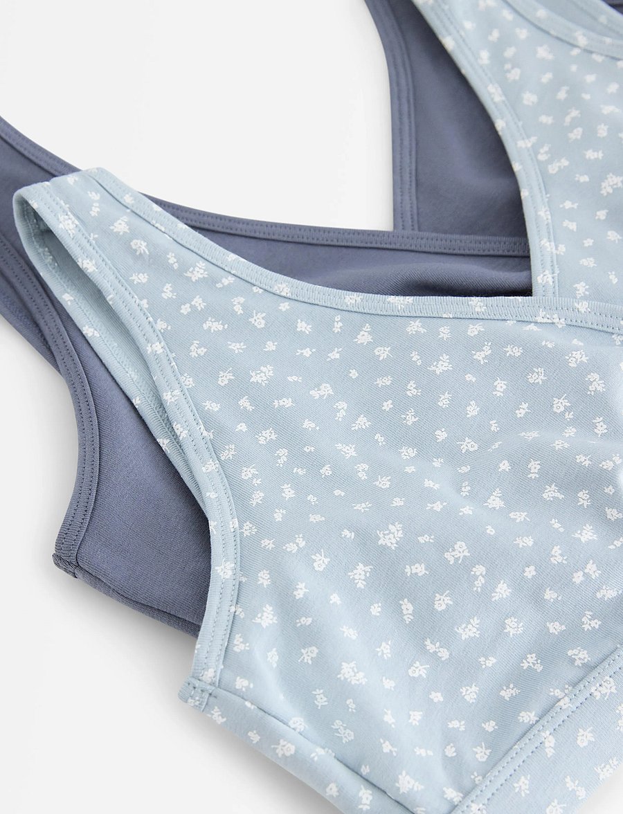 Lindex - 2-pack nursing bra - bügellose bhs - light dusty blue - 2
