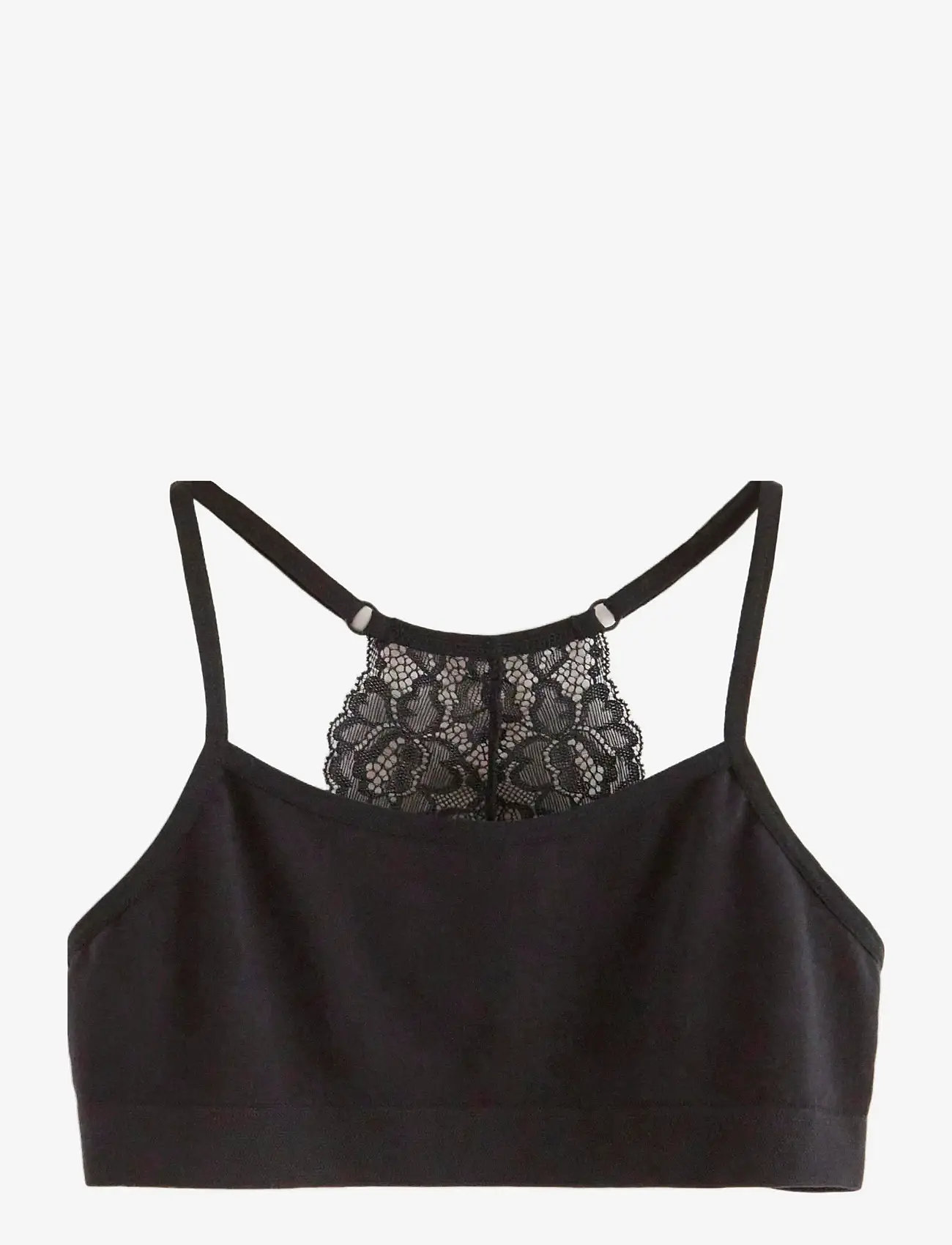 Lindex - Top seamless lace at back tenc - toppar - black - 0