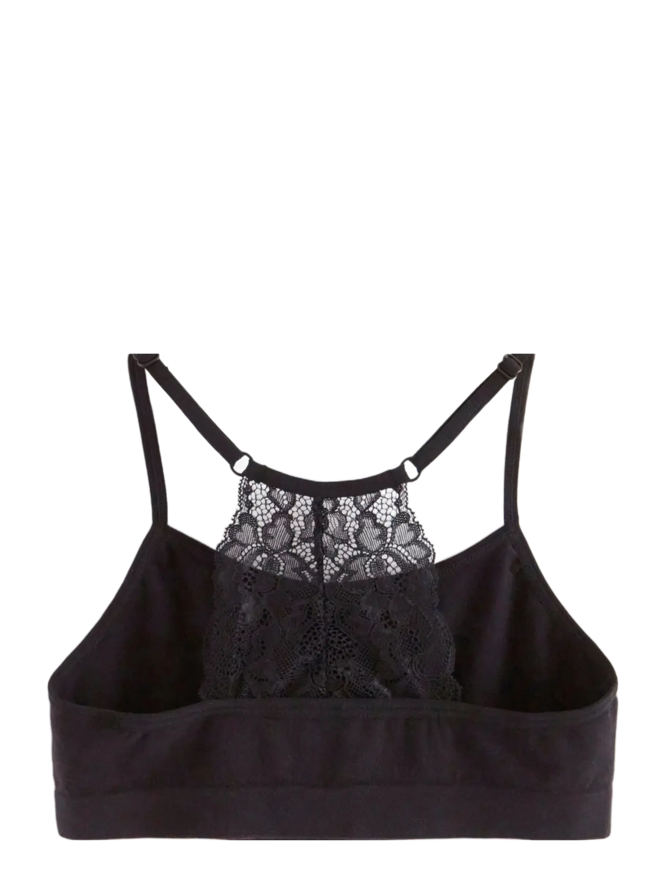Lindex - Short seamless top with lace - toppar - black - 1