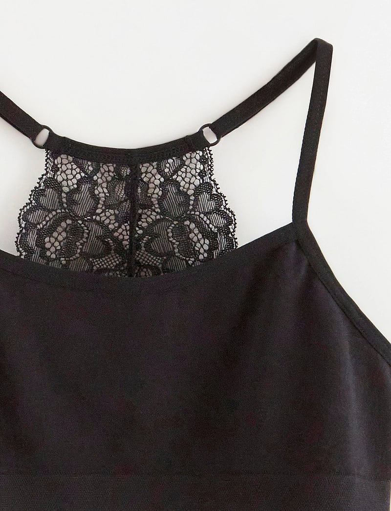 Lindex - Top seamless lace at back tenc - toppar - black - 2