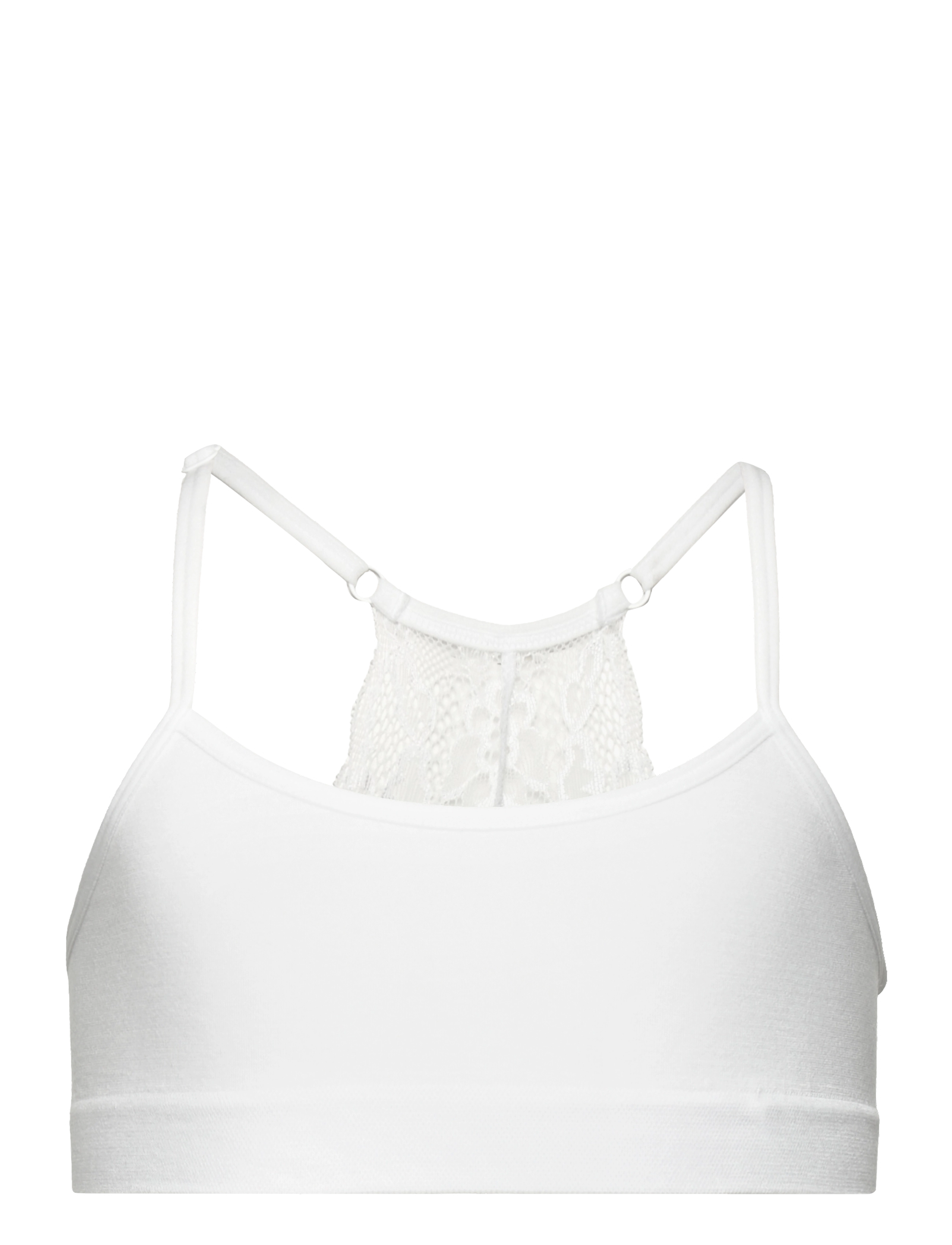 Lindex Short Seamless Top With Lace, 146/152, Underwear, Weiß - Oberteile, Kinder