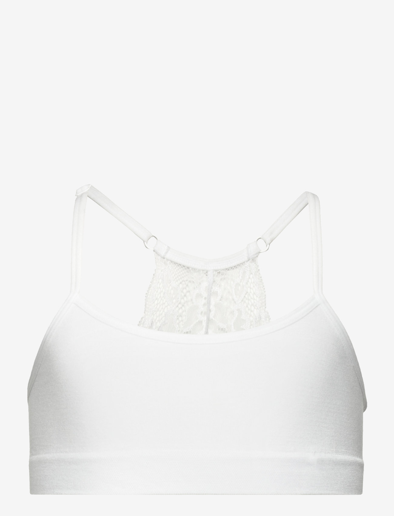 Lindex - Short seamless top with lace - overdele - white - 0