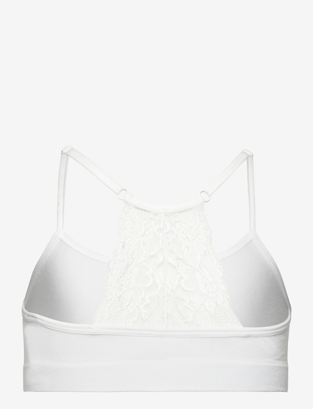 Lindex - Short seamless top with lace - overdele - white - 1