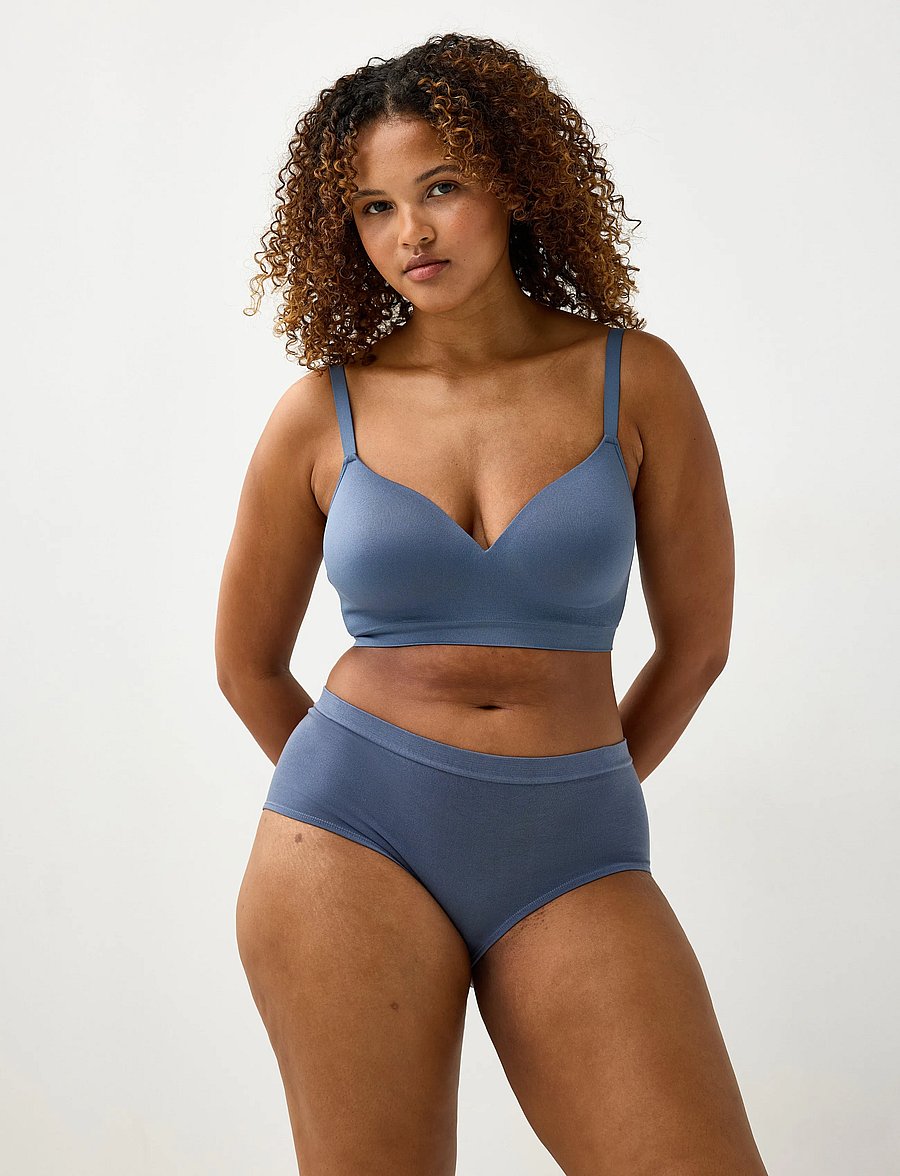 Lindex - Flora seamless wirefree bra - dark dusty grey - 0